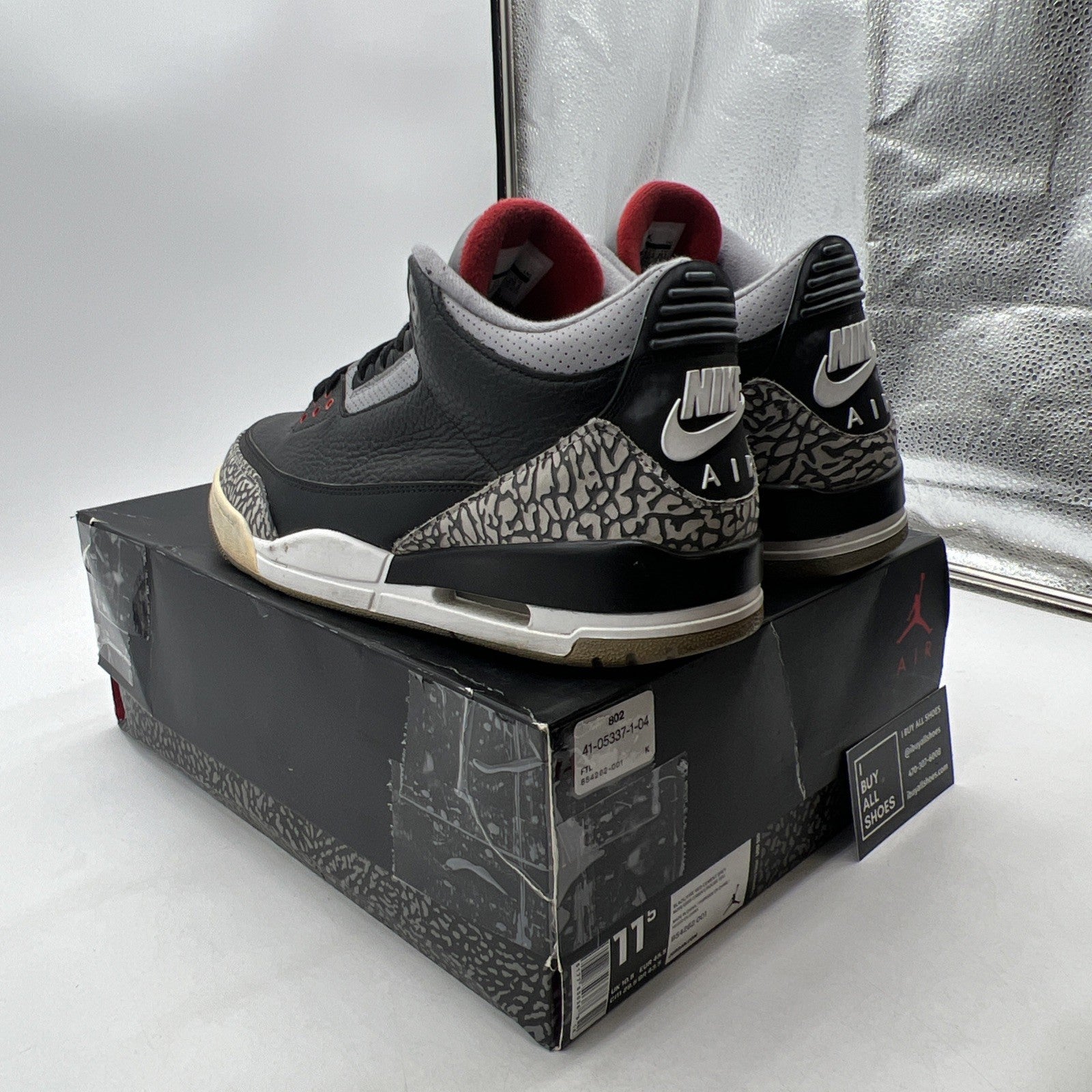 Size 11.5 - Air Jordan 3 Retro OG Mid Black Cement (854262-001)
