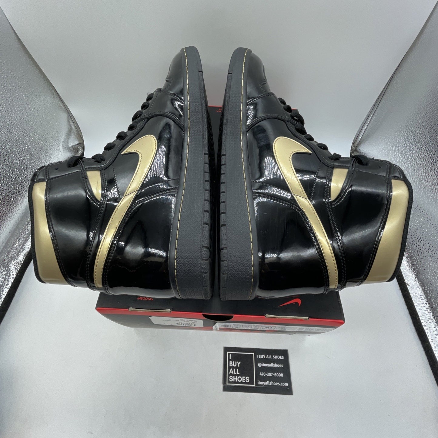 Size 14 - Air Jordan 1 Black Metallic Gold 2020 (555088-032)