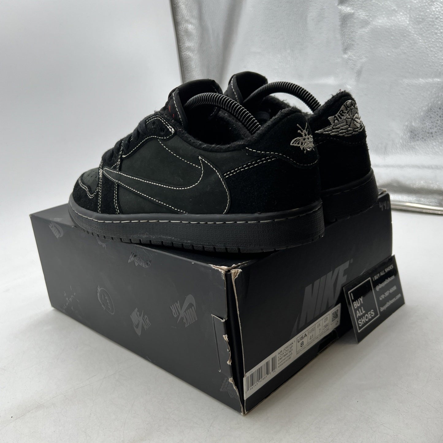 Size 8 - Air Jordan 1 Retro Low OG SP x Travis Scott Black Phantom (DM7866-001)