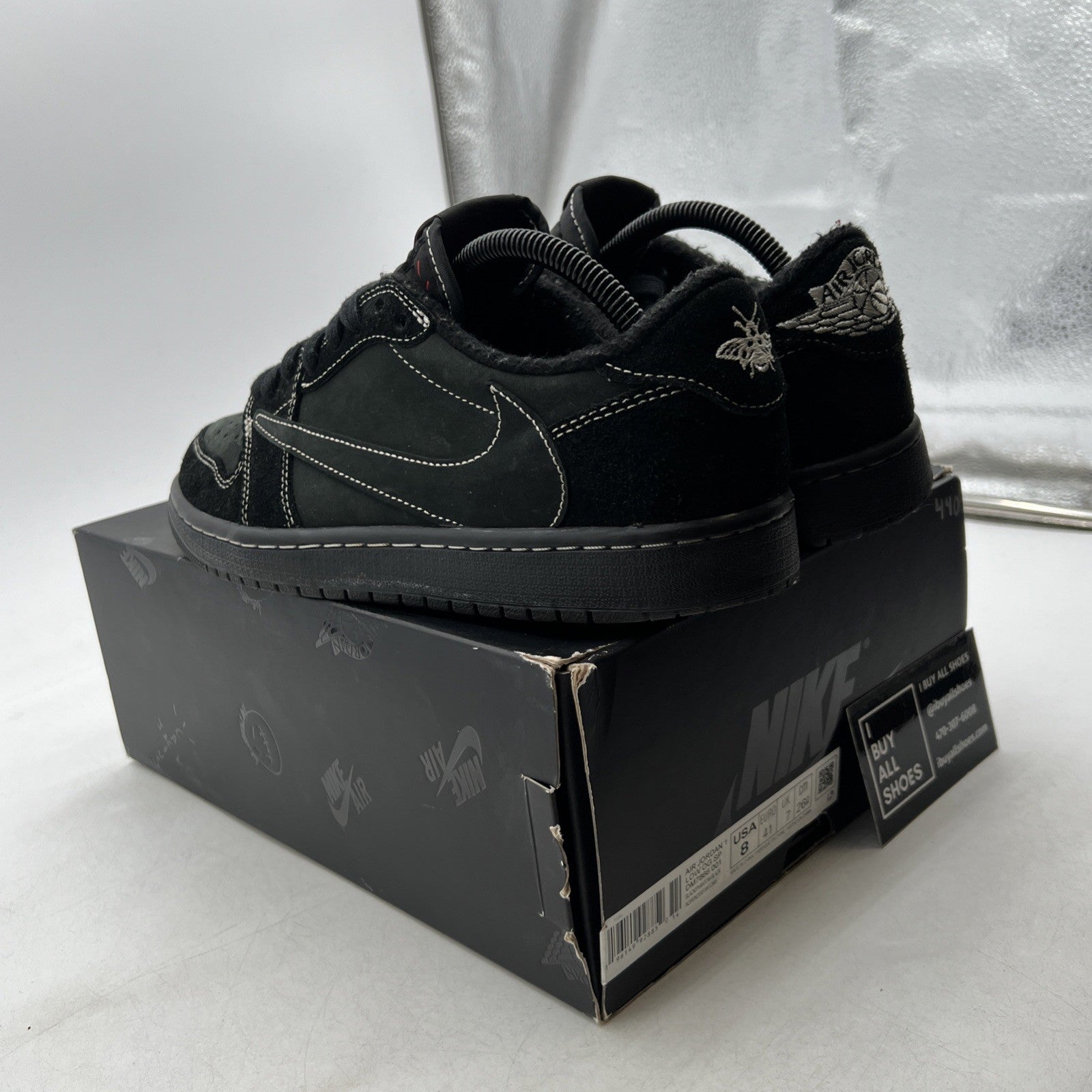 Size 8 - Air Jordan 1 Retro Low OG SP x Travis Scott Black Phantom (DM7866-001)
