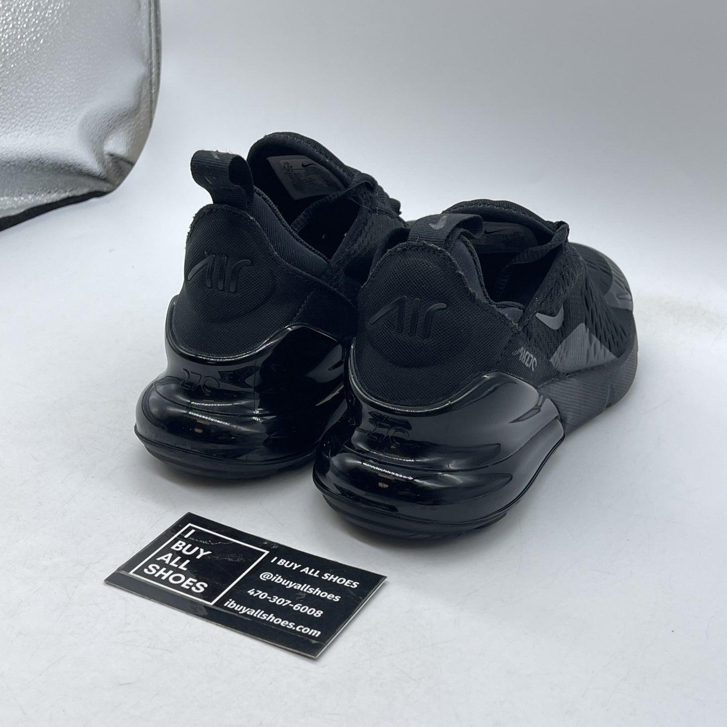 Size 4.5Y - (GS) Nike Air Max 270 Low Triple Black Suede Leather (BQ5776-001)