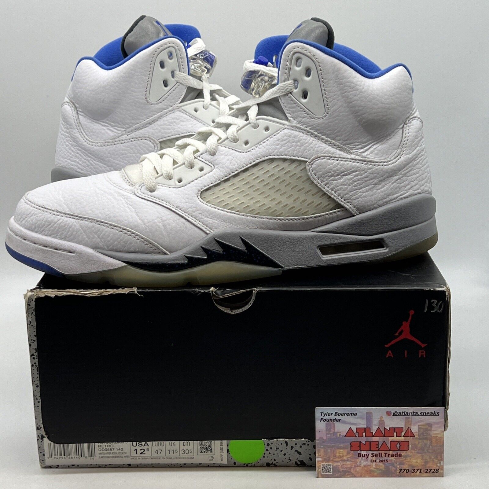 Size 12.5 - Air Jordan 5 Retro Stealth 2.0 White Leather (DD0587-140)