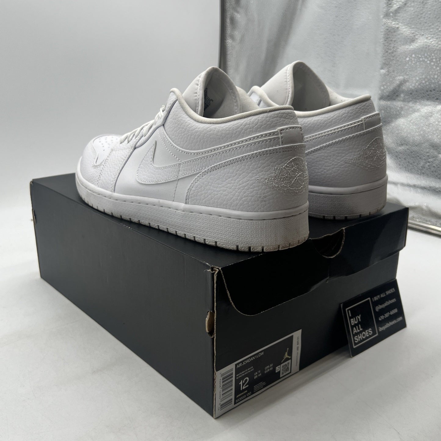 Size 12 - Air Jordan 1 Low Triple White (553558-130)