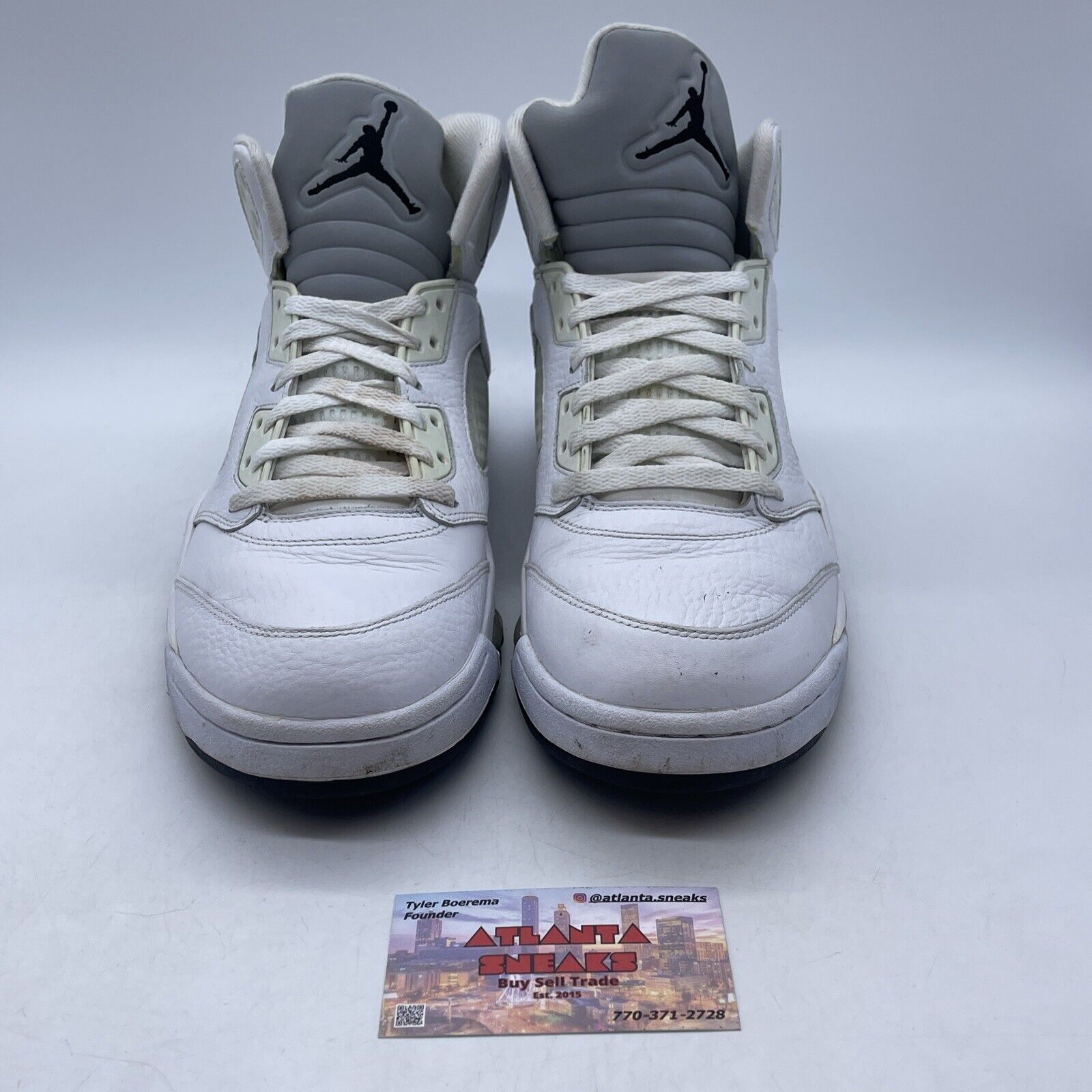 Size 11 - Air Jordan 5 Retro 2015 Metallic White Silver Leather (136027-130)