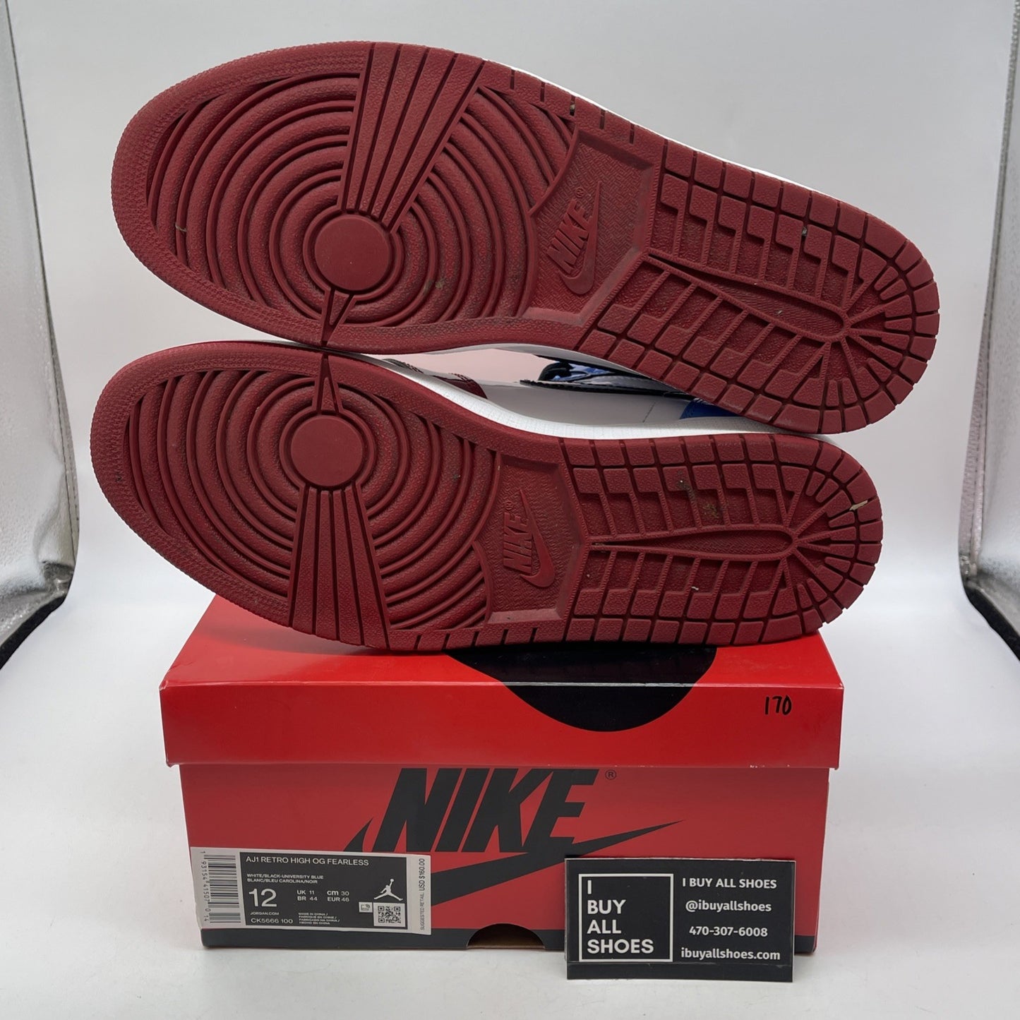 Size 12 - Jordan 1 Retro OG High Fearless Blue Red White Leather (CK5666-100)