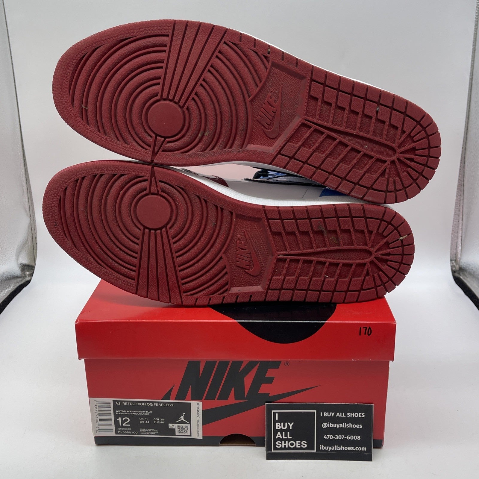 Size 12 - Jordan 1 Retro OG High Fearless Blue Red White Leather (CK5666-100)