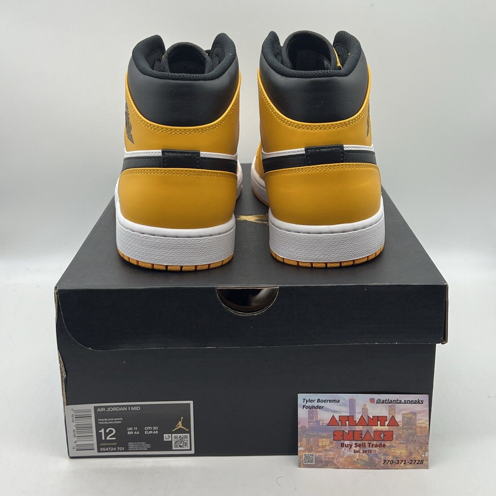 Size 12 - Jordan 1 Mid Reverse Yellow Toe 2022 Brand New  Og All