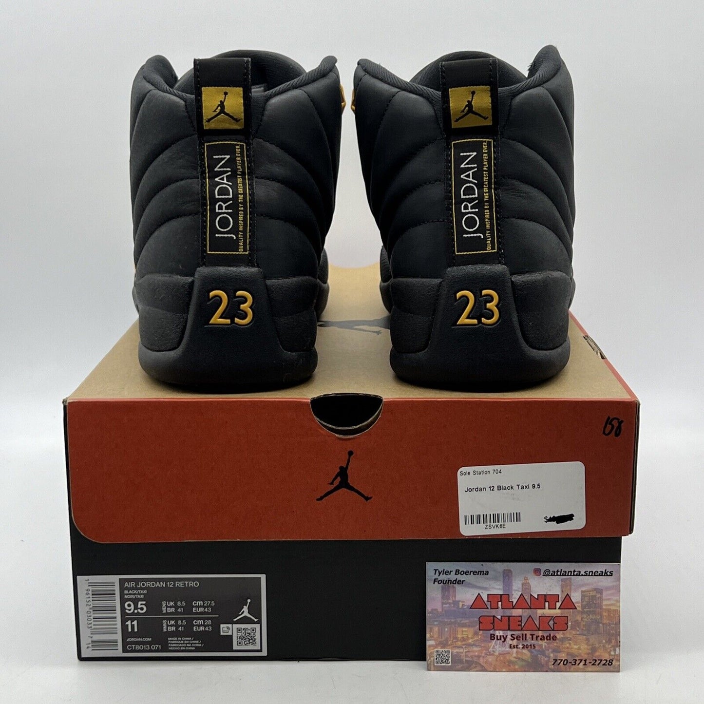 Size 9.5 - Jordan 12 Retro Mid Black Taxi Leather (CT8013-071)