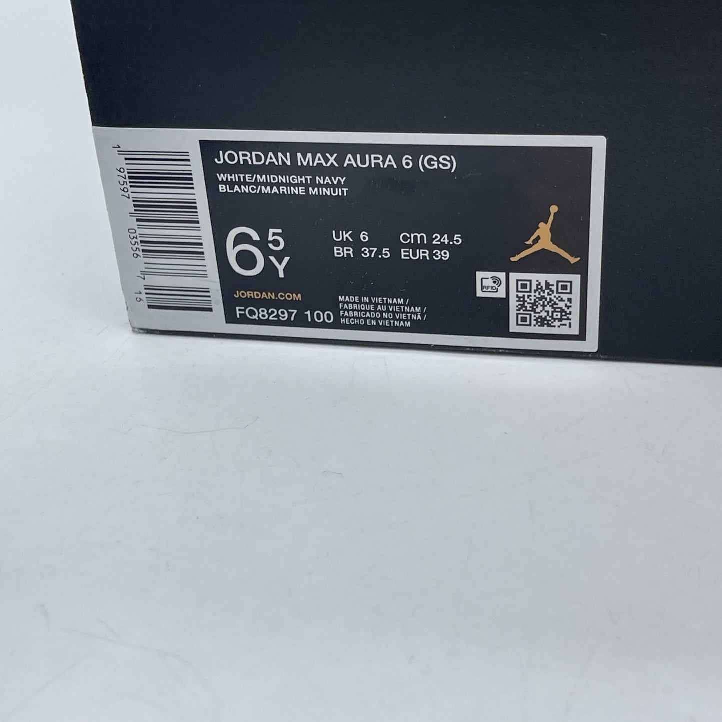 Size 6.5Y - Air Jordan Max Aura 6 GS White Varsity Red Midnight Navy(FQ8297-100)