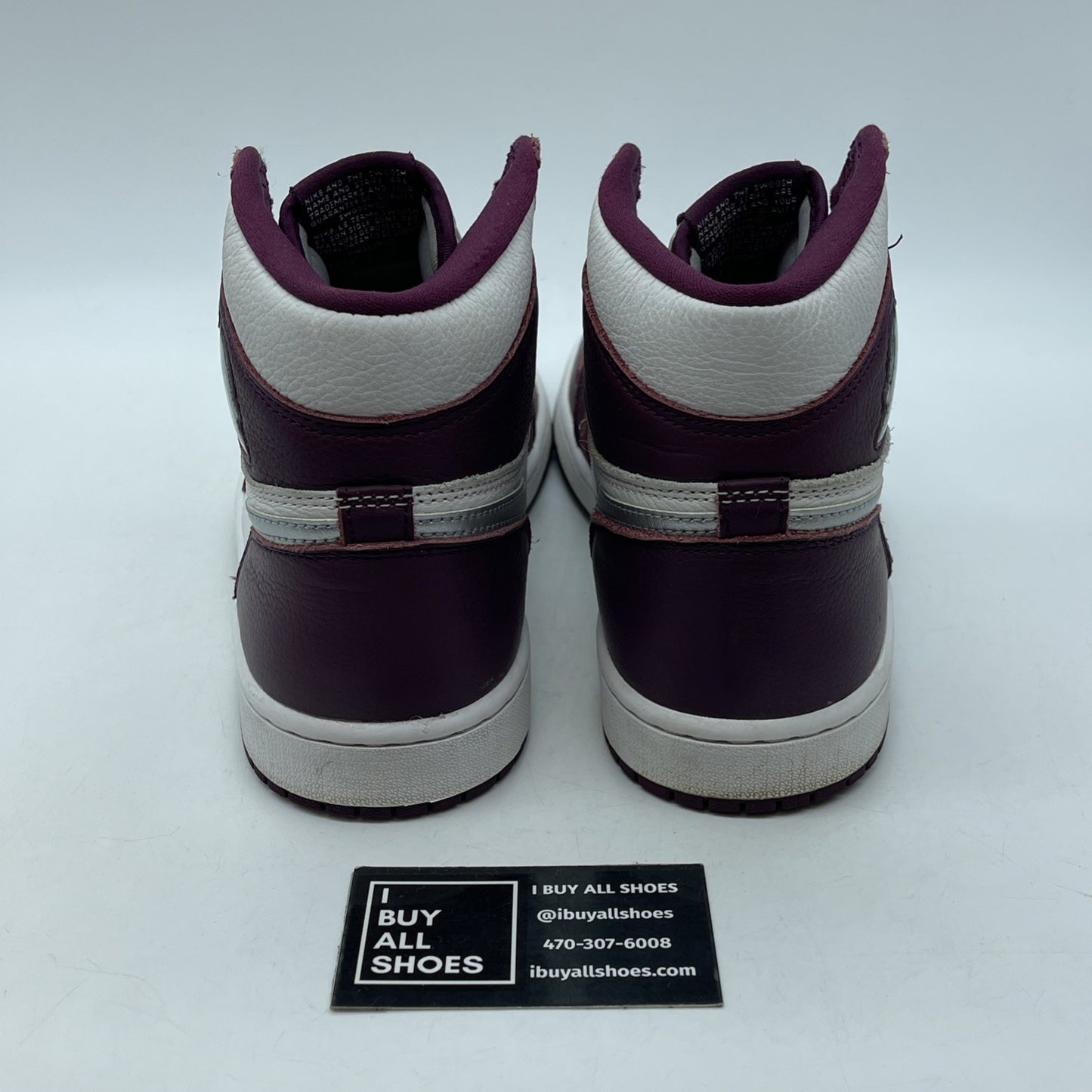 Size 9 - Jordan 1 Retro High OG Bordeaux White Silver Leather (555088-611)