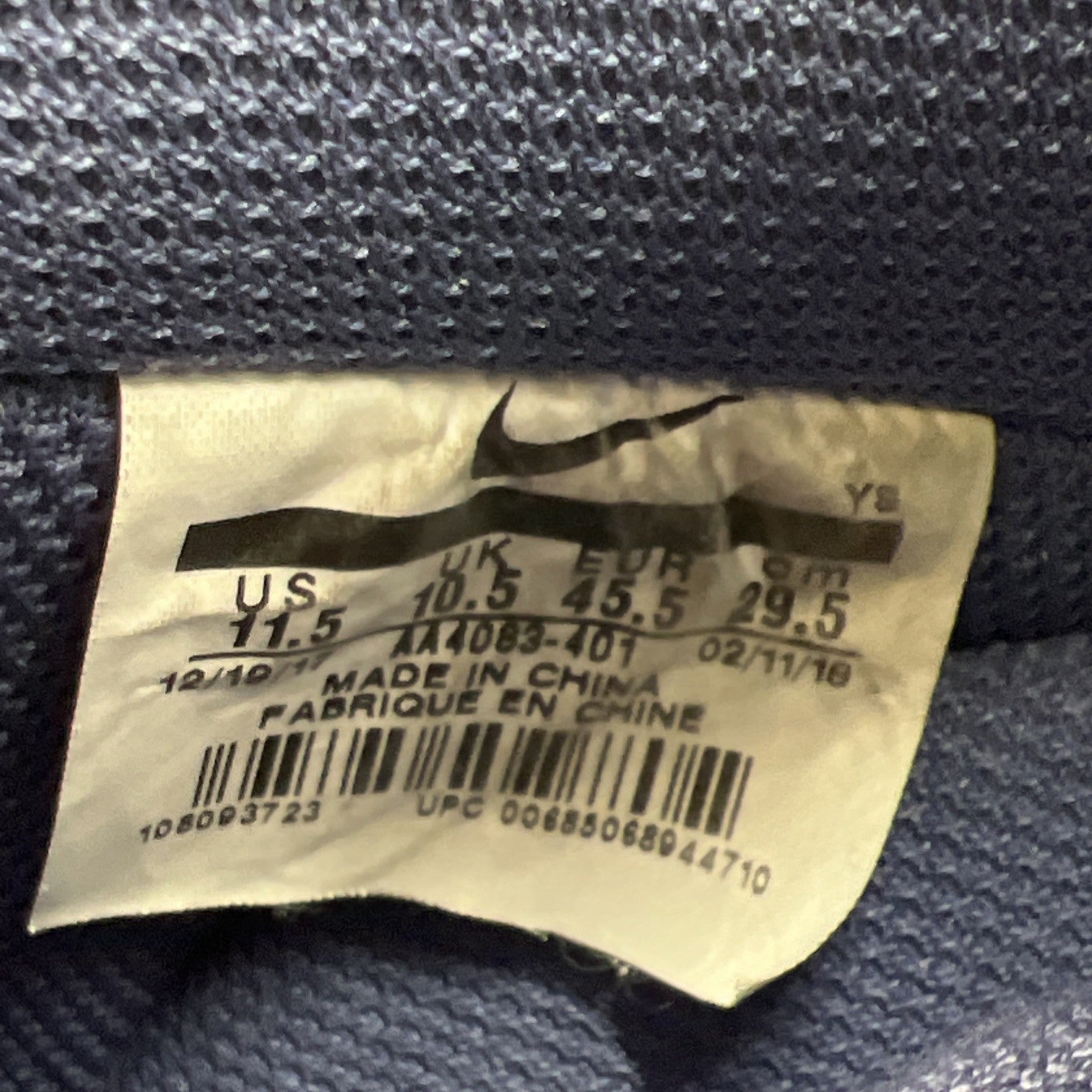 Size 11.5 - Nike Air Force 1 '07 Low Blue Recall (AA4083-401)