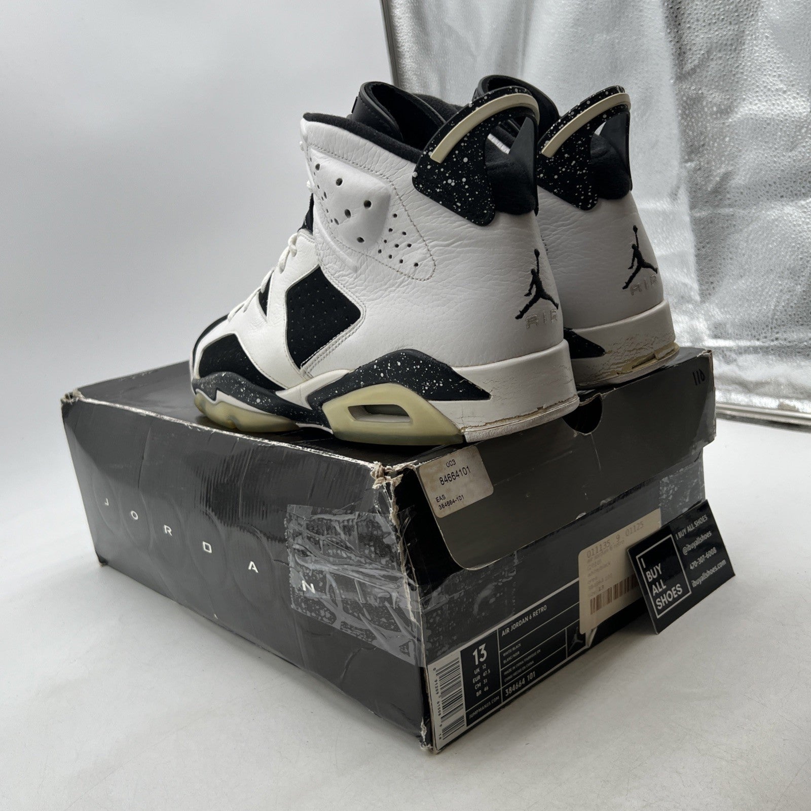 Size 13 - Air Jordan 6 Retro Oreo (384664-101)