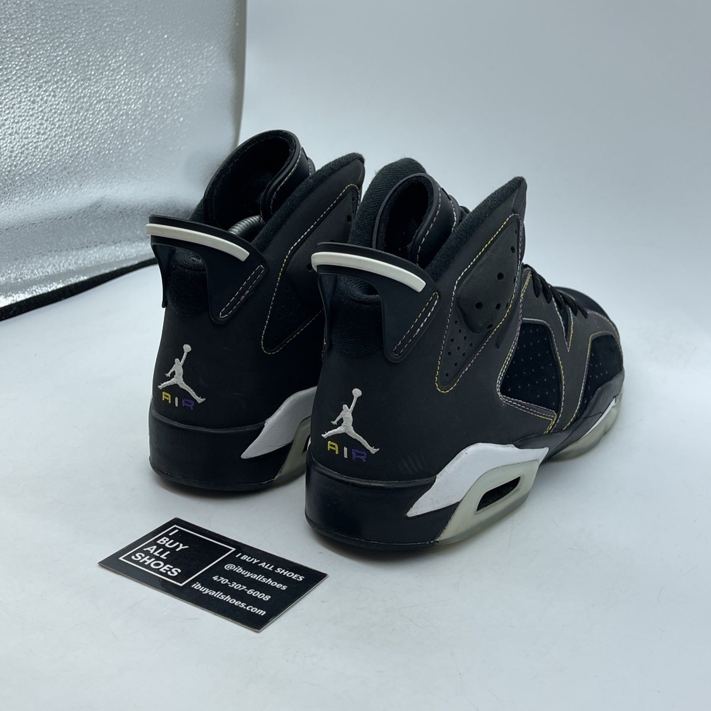 Size 9 - Air Jordan 6 Retro Lakers Black Purple Grey Suede (384664-002)