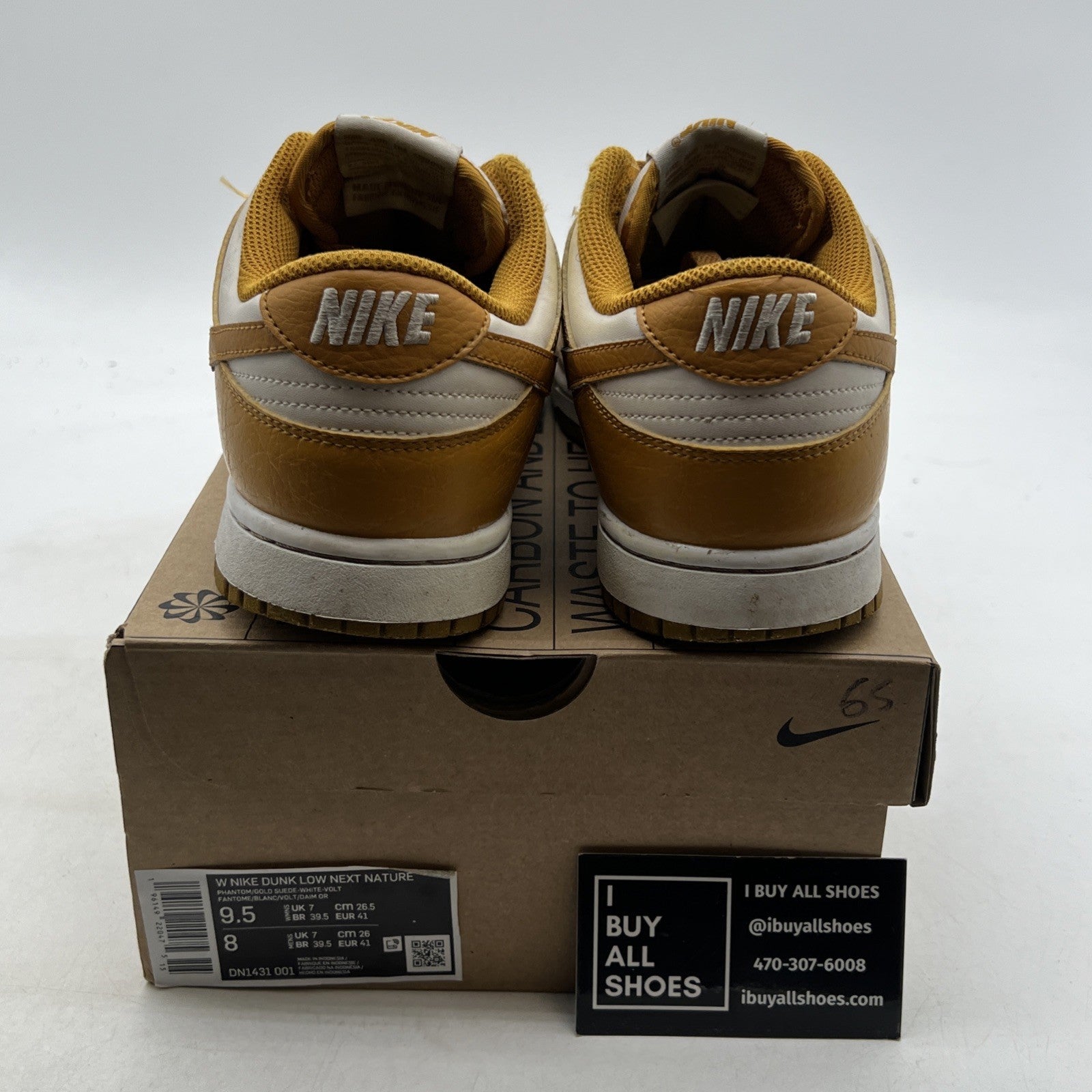 Size 9.5 - Nike Dunk Next Nature Low Gold Phantom W (DN1431-001)