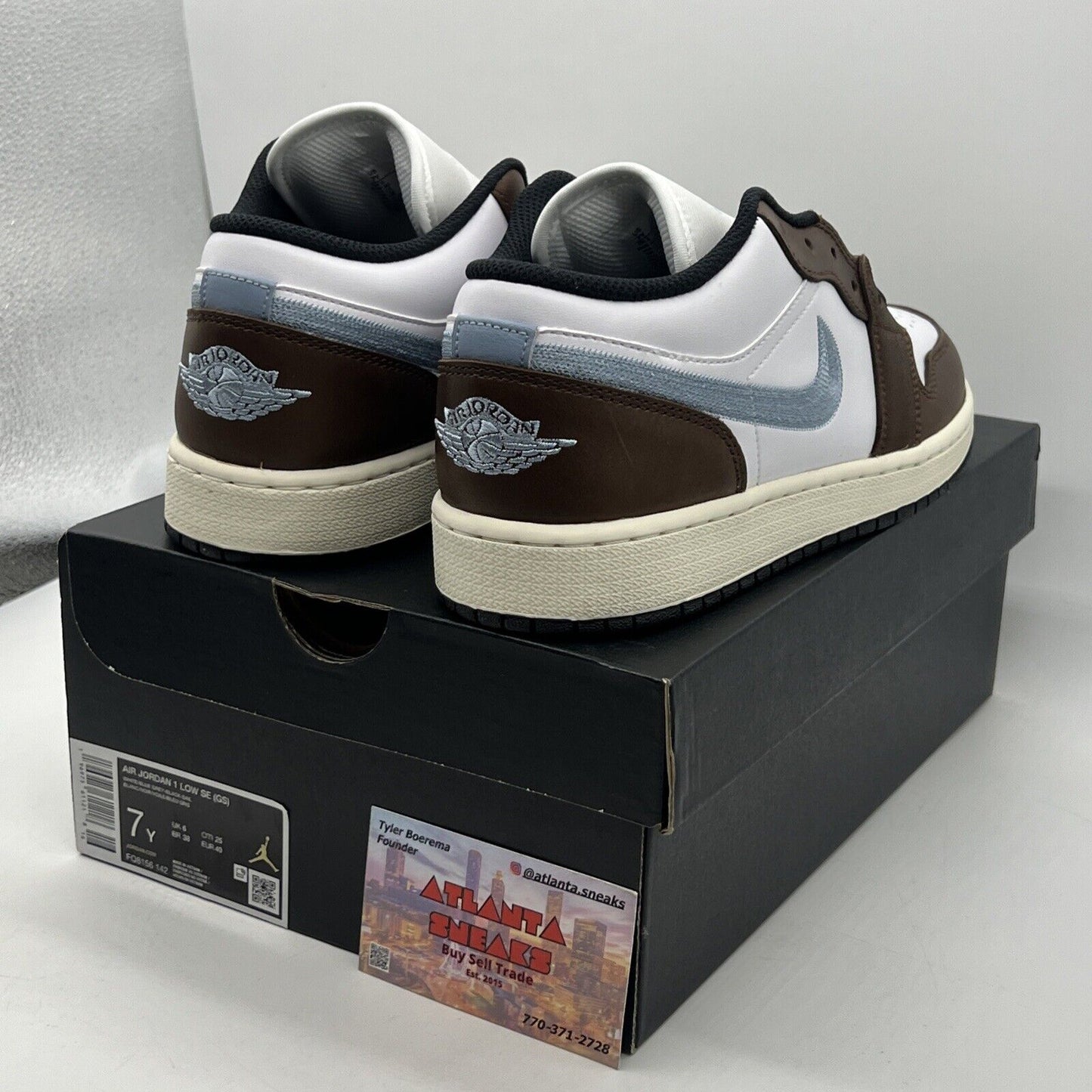 Size 7 - Air Jordan 1 Retro SE Low Brown Blue Grey Leather (FQ8156-142)