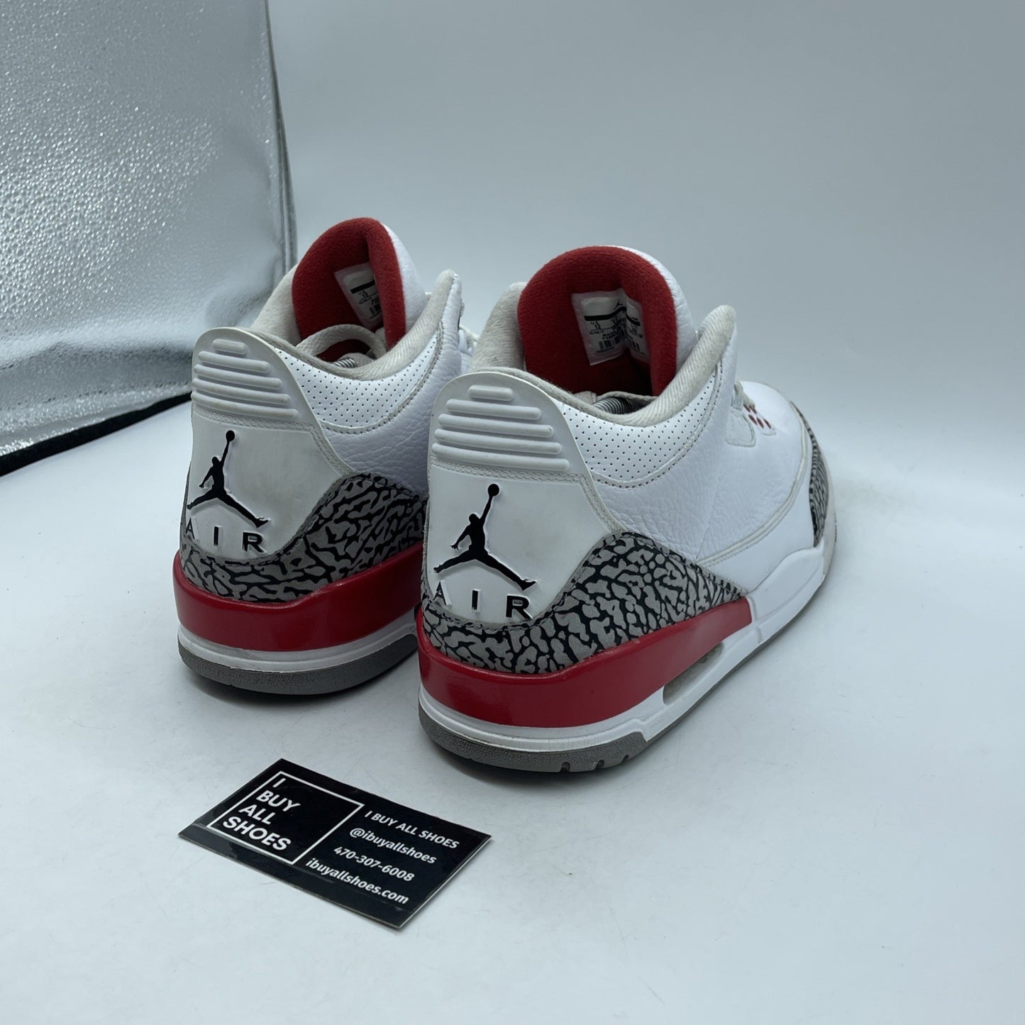 Size 12 - Jordan 3 Retro Hall of Fame 2018 White Red Grey Suede (136064-116)