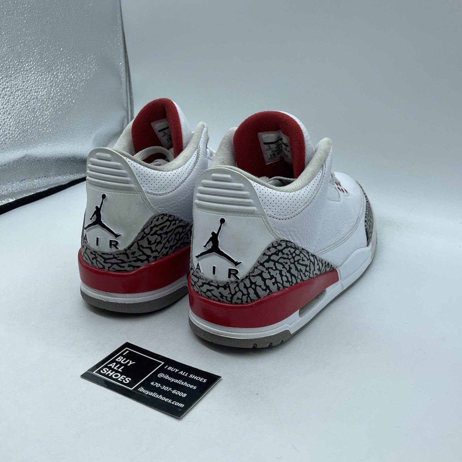 Size 12 - Jordan 3 Retro Hall of Fame 2018 White Red Grey Suede (136064-116)