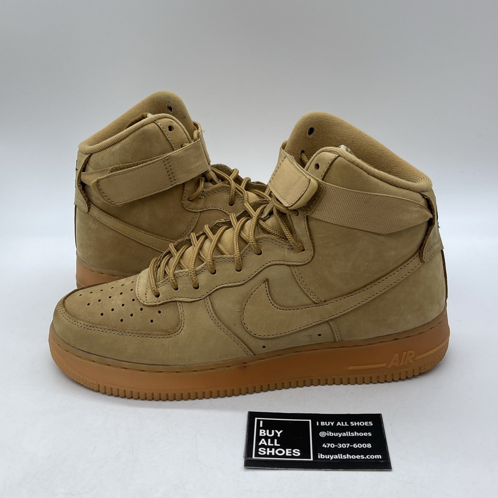 Size 10 - Nike Air Force 1 '07 LV8 WB High Flax Brown Suede (882096-200)