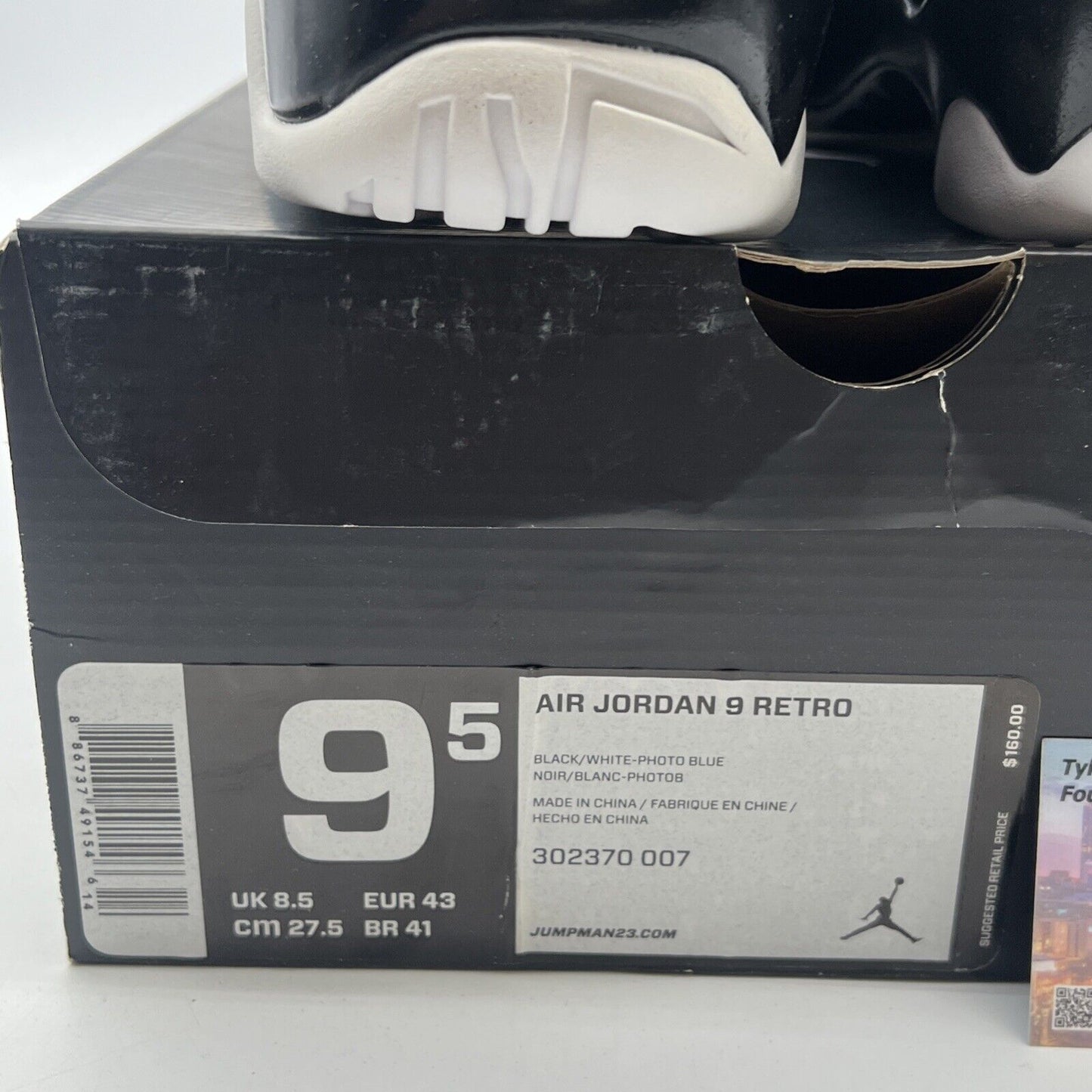Size 9.5 - Air Jordan 9 Retro Photo Blue (302370-007)