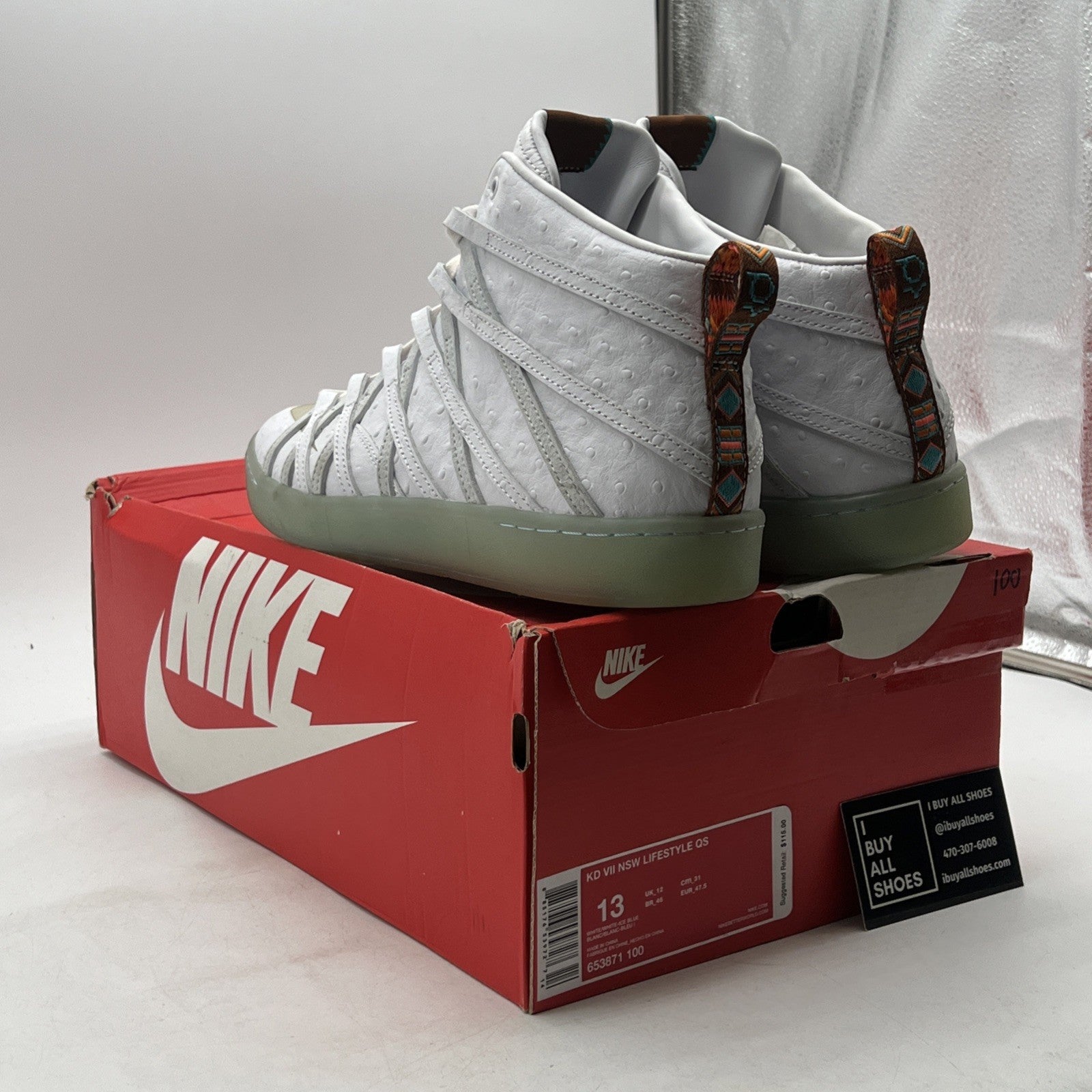 Size 13 - Nike KD 7 NSW White Ice Blue (658971-100)
