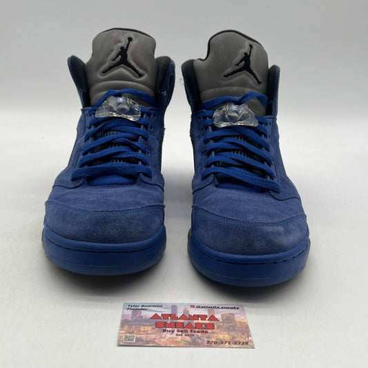 Size 11 - Air Jordan 5 Retro Blue Suede Grey Black (136027-401)