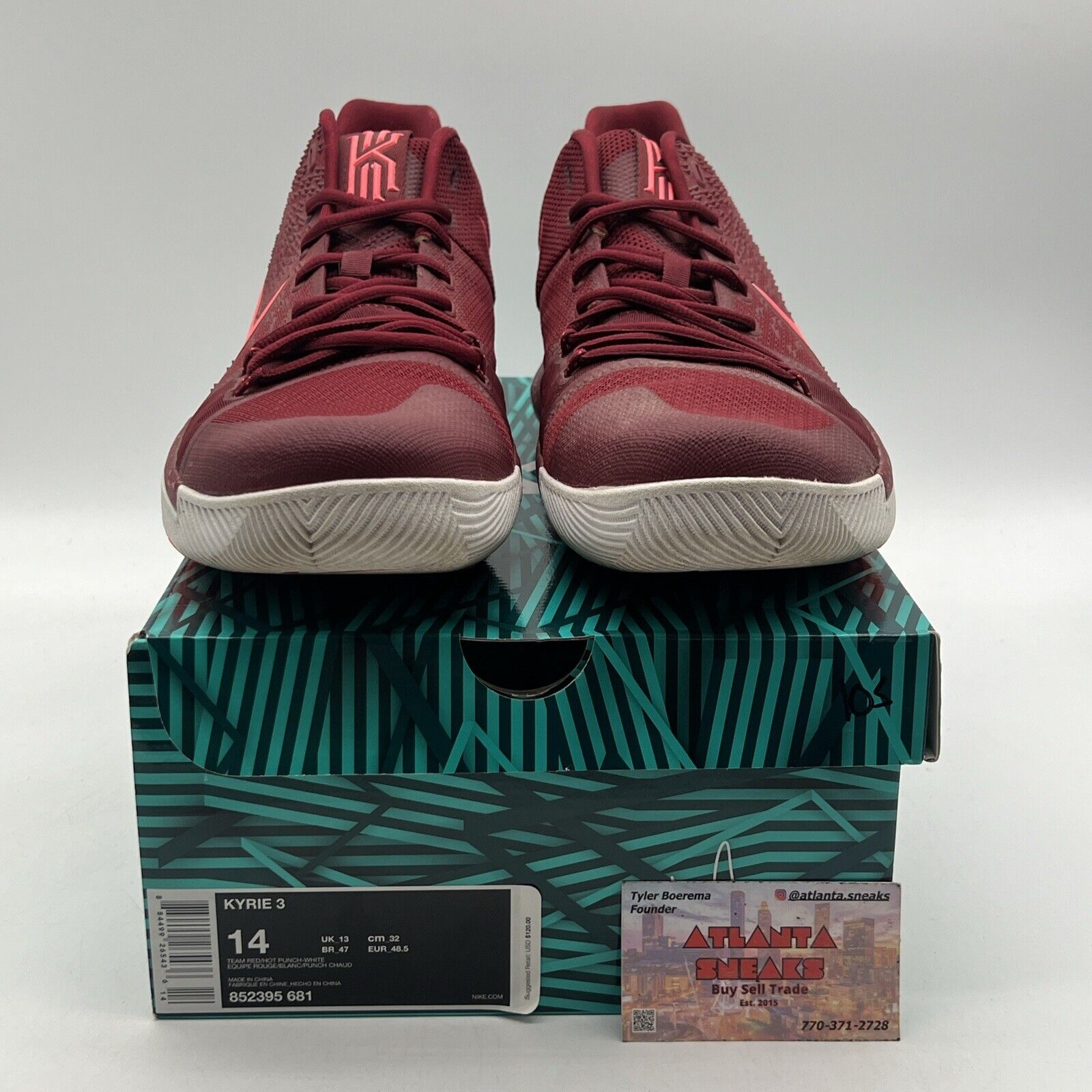 Size 14 - Nike Kyrie 3 Hot Punch White (852395-681)