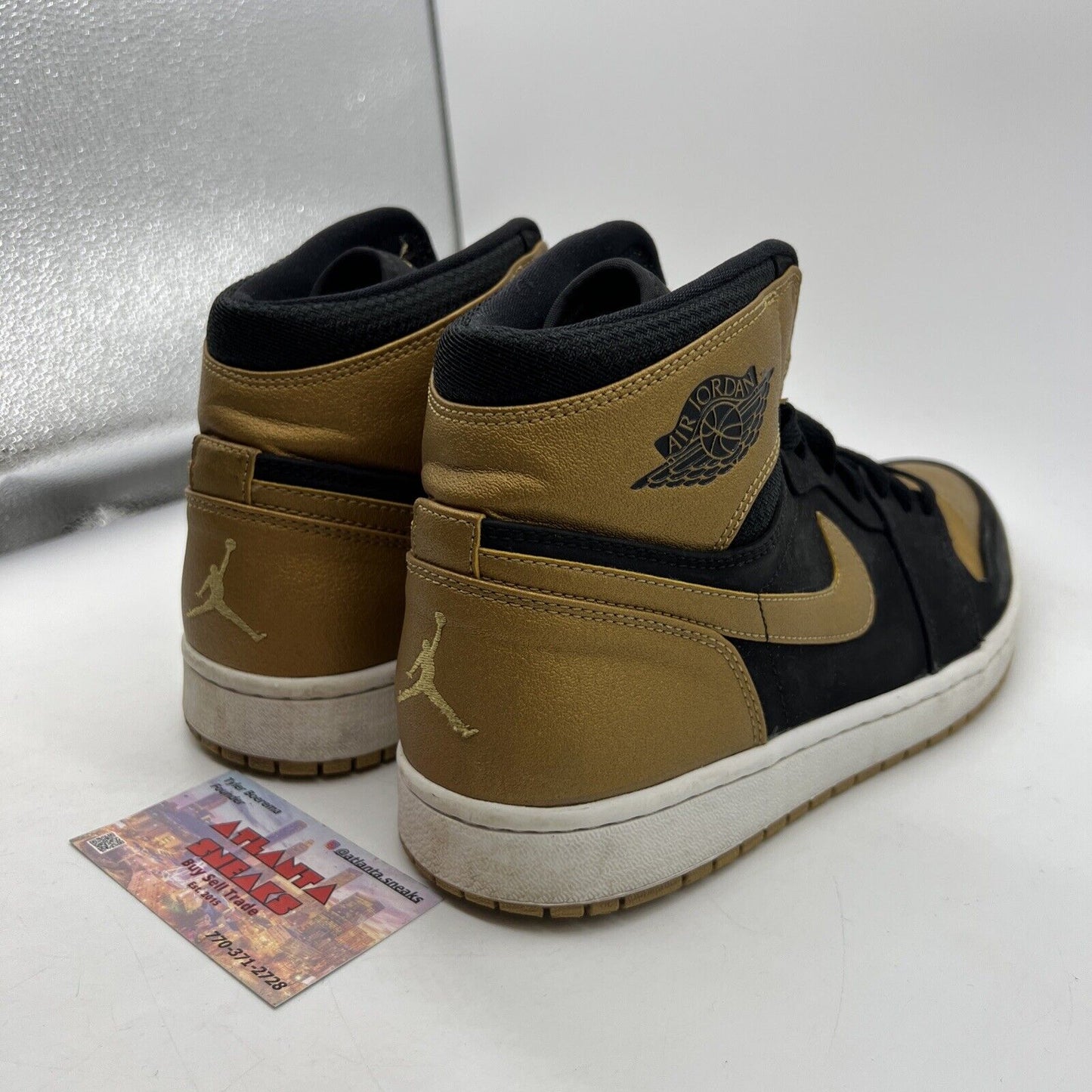 Size 11 - Air Jordan 1 Retro High Melo Black Gold White Suede (332550-026)