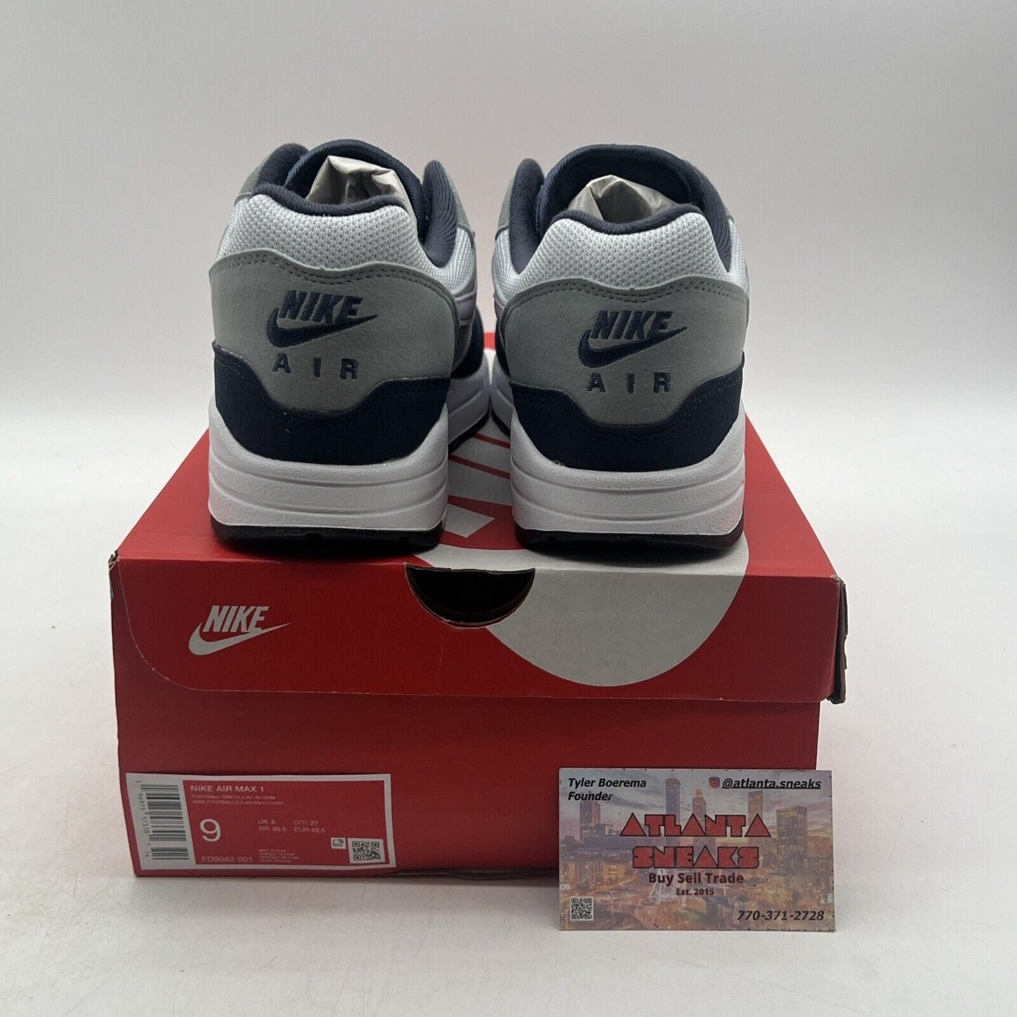 Size 9 - Nike Air Max 1 Obsidian Lilac Bloom White Navy (FD9082-001)