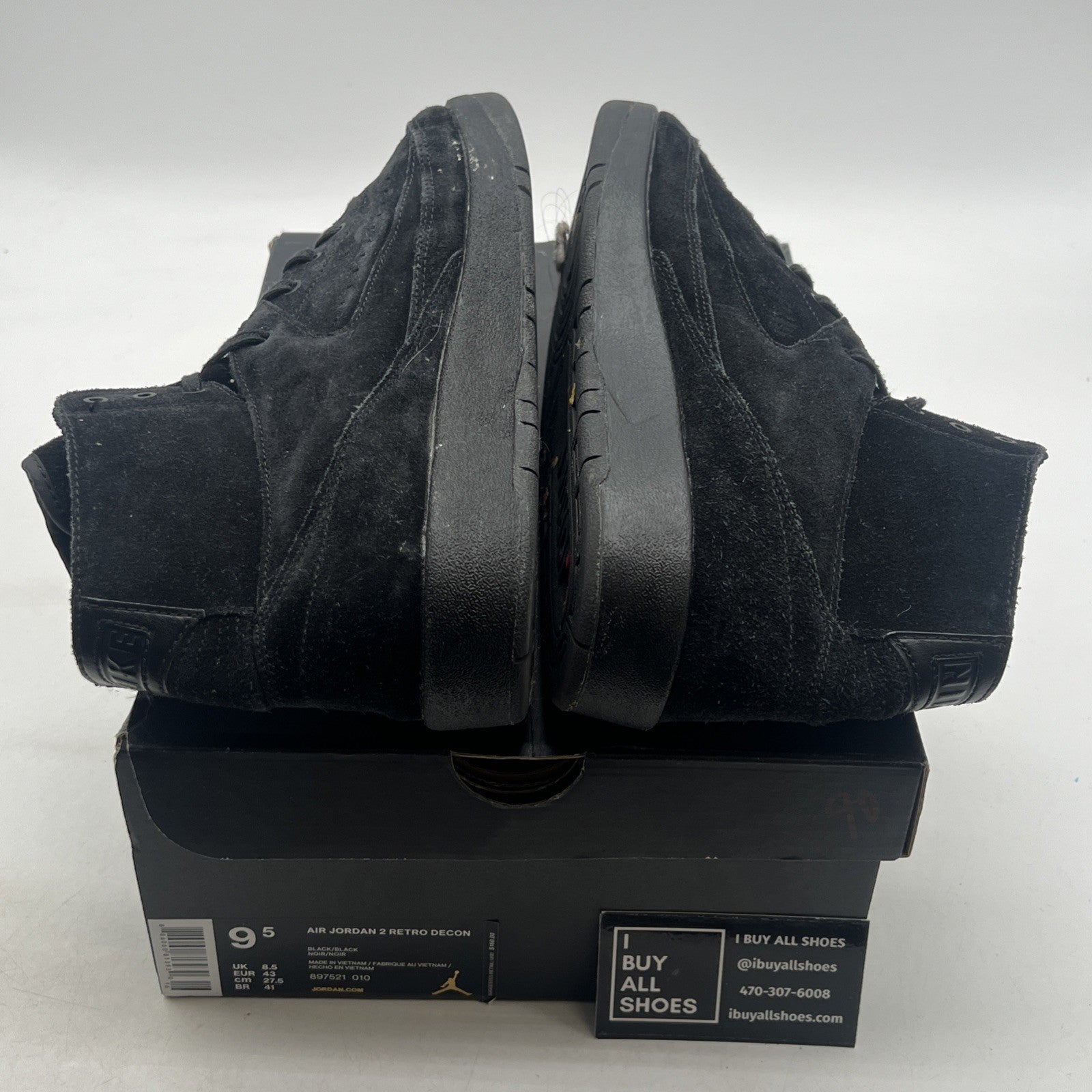 Size 9.5 - Air Jordan 2 Retro Deconstructed Triple Black (897521-010)