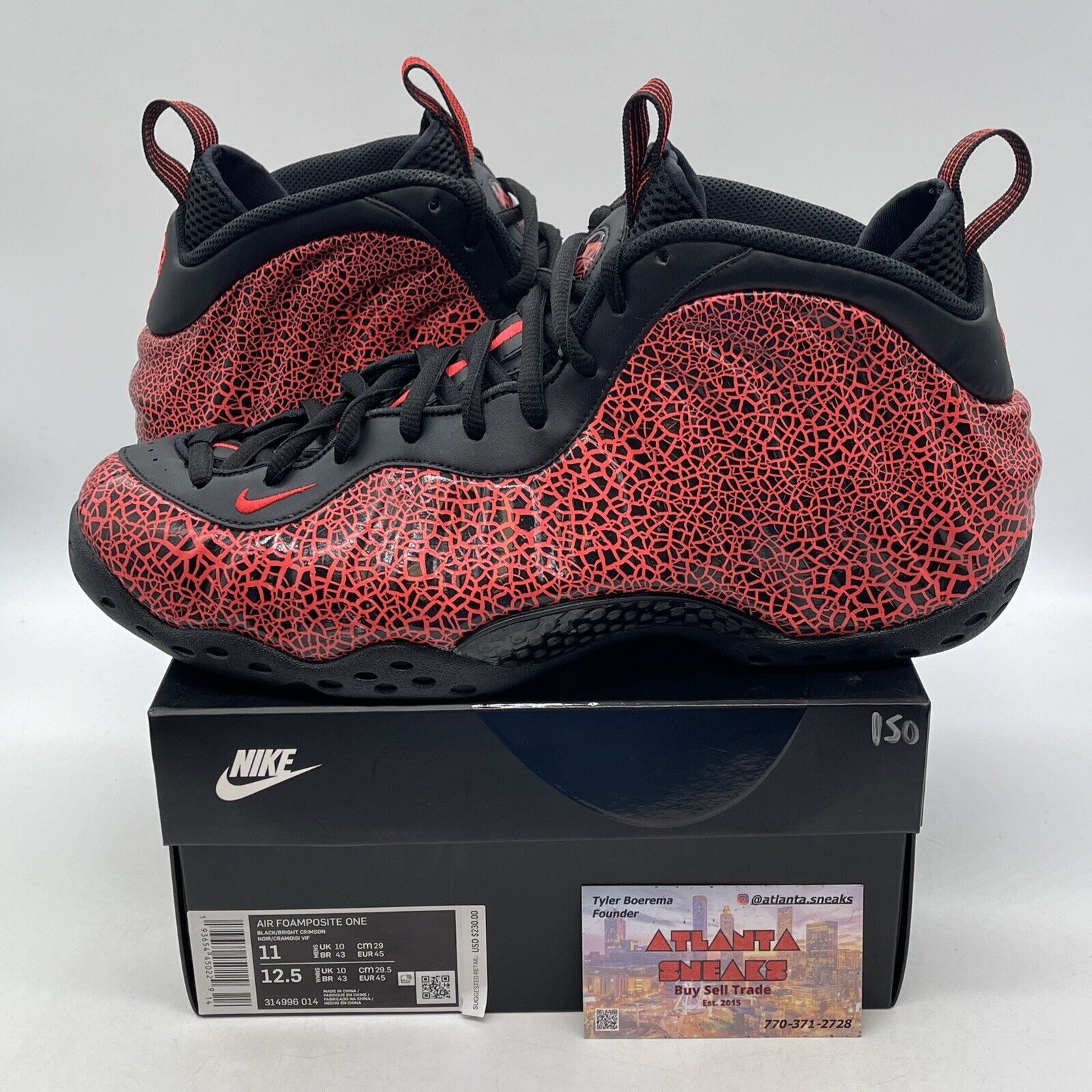 Size 11 - Nike Air Foamposite One Cracked Lava Black Suede (314996-014)