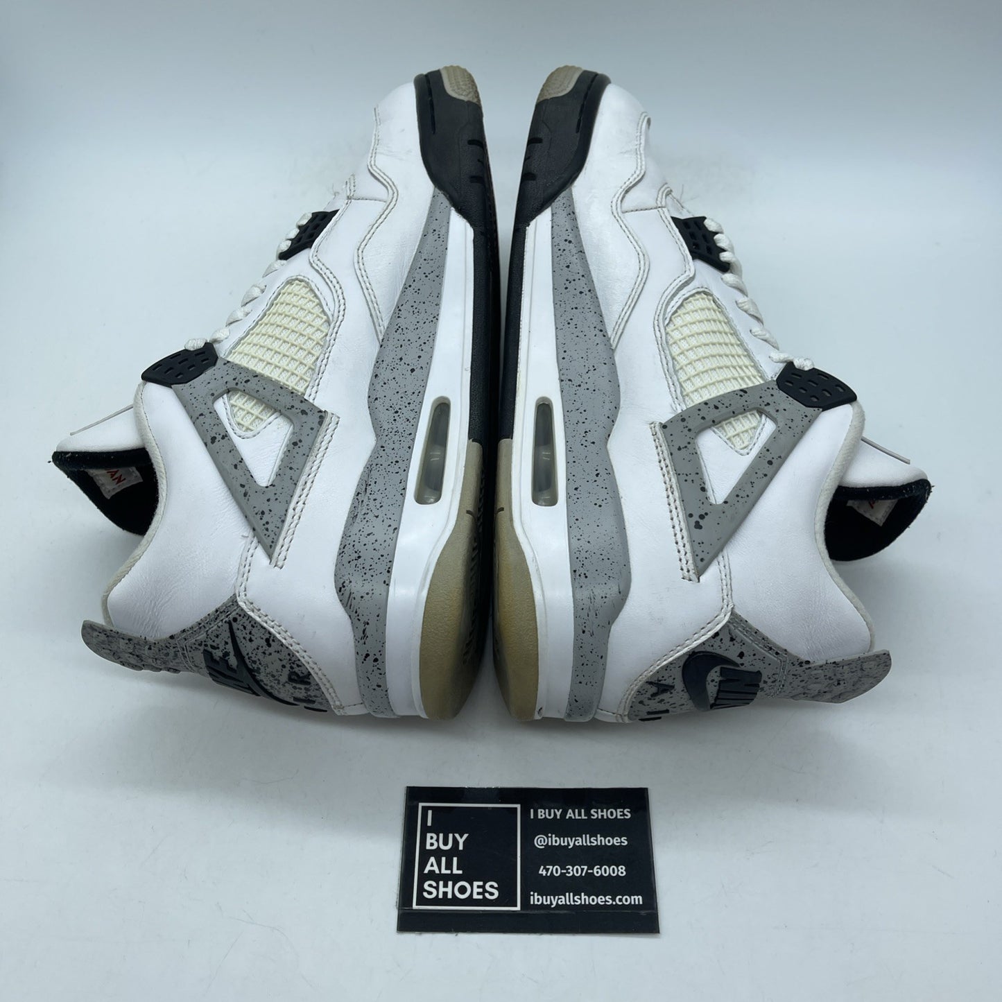 Size 10 - Jordan 4 Retro OG Mid White Cement Grey Black Leather (840606-192)