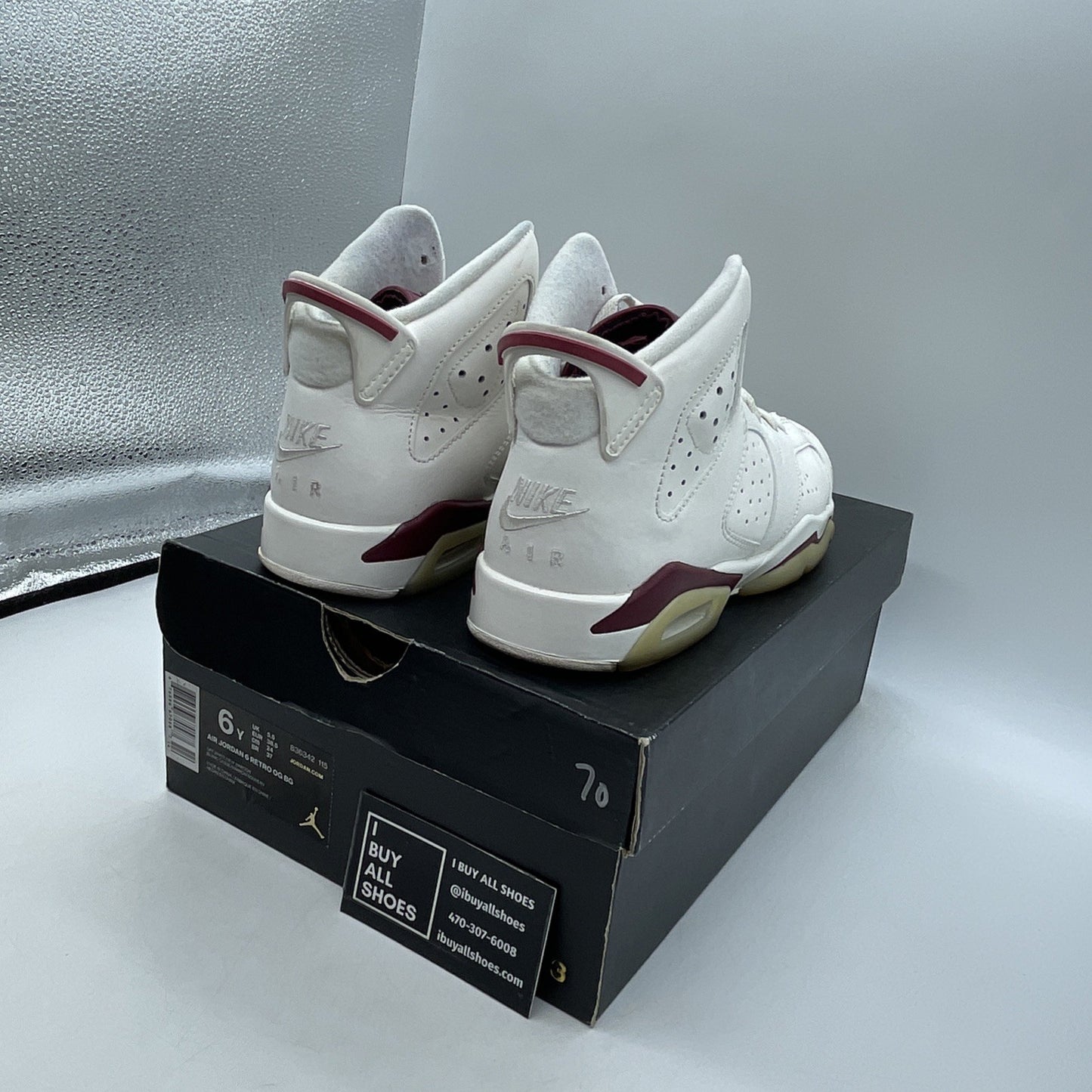 Size 6 (GS) - Air Jordan 6 Retro OG 2015 Mid Maroon (836342-115)