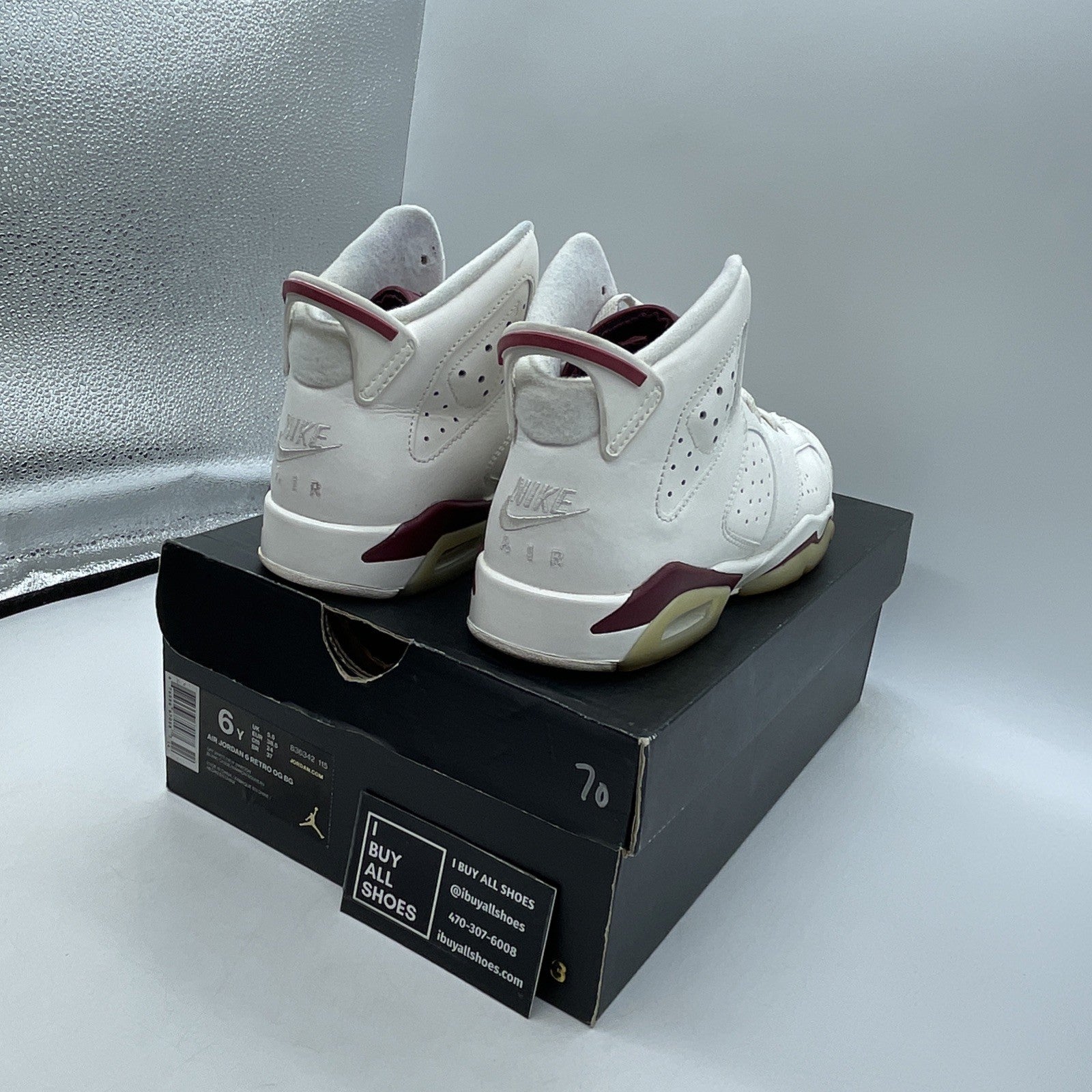 Size 6 (GS) - Air Jordan 6 Retro OG 2015 Mid Maroon (836342-115)