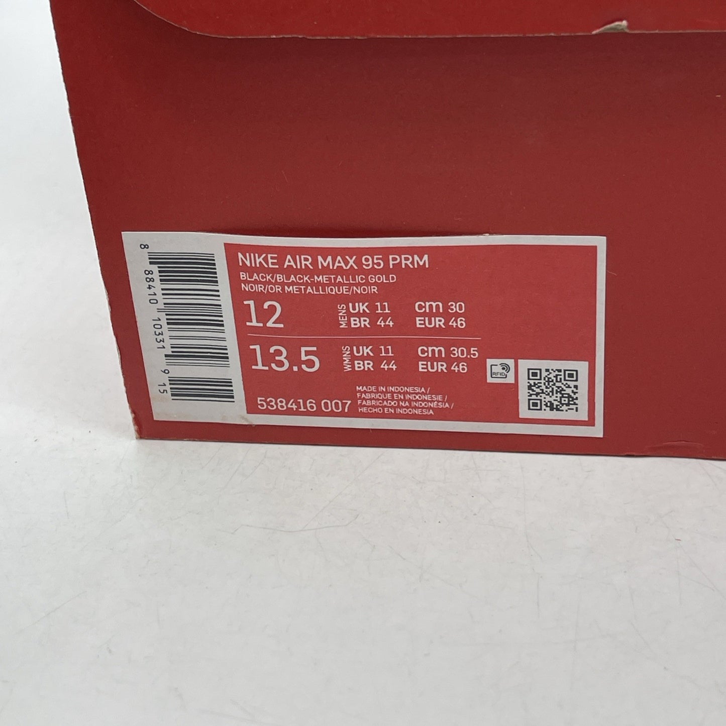 Size 12 - Nike Air Max 95 Premium Metallic Gold (538416-007)