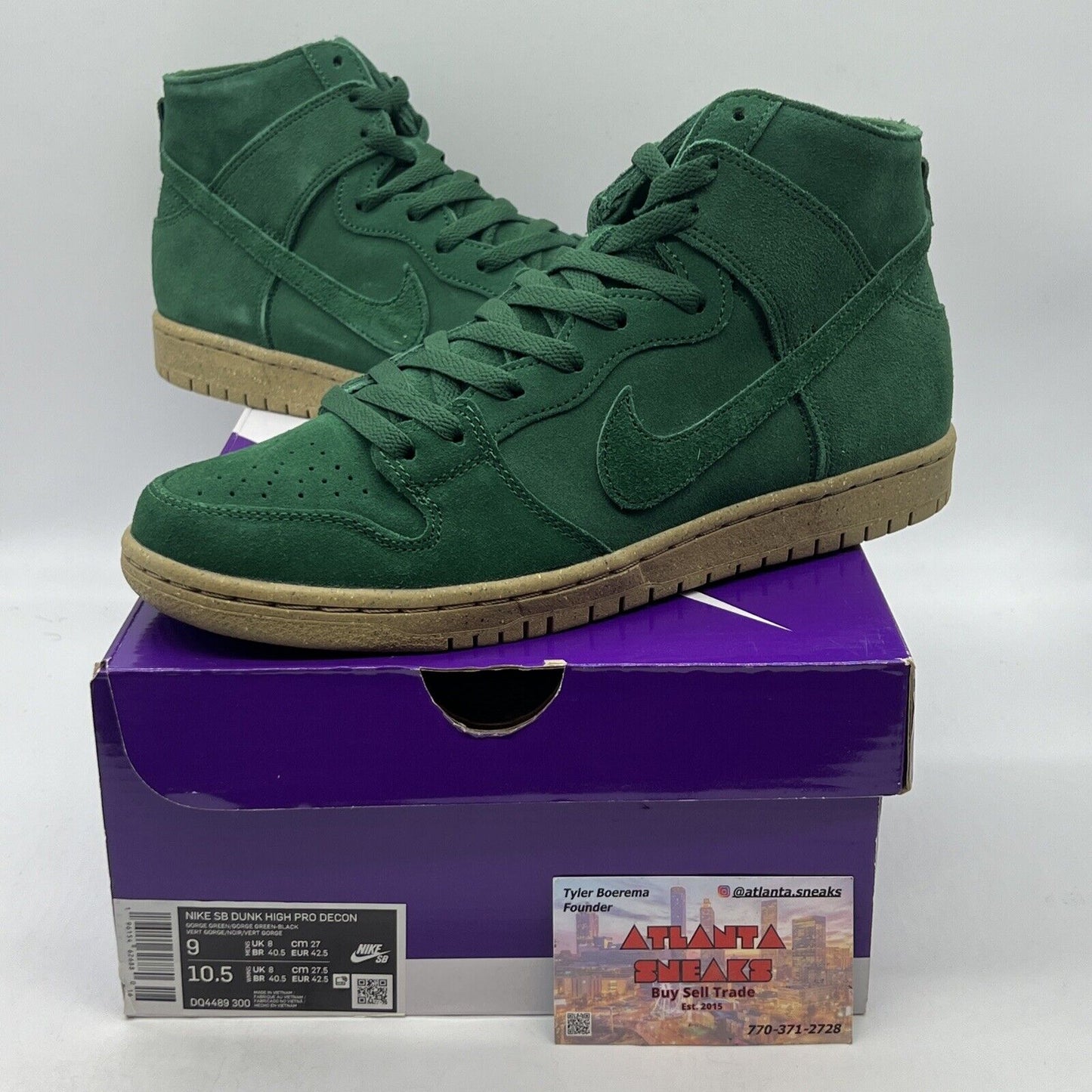 Size 9 - Nike Dunk High Pro Decon SB Gorge Green Brand New Og All