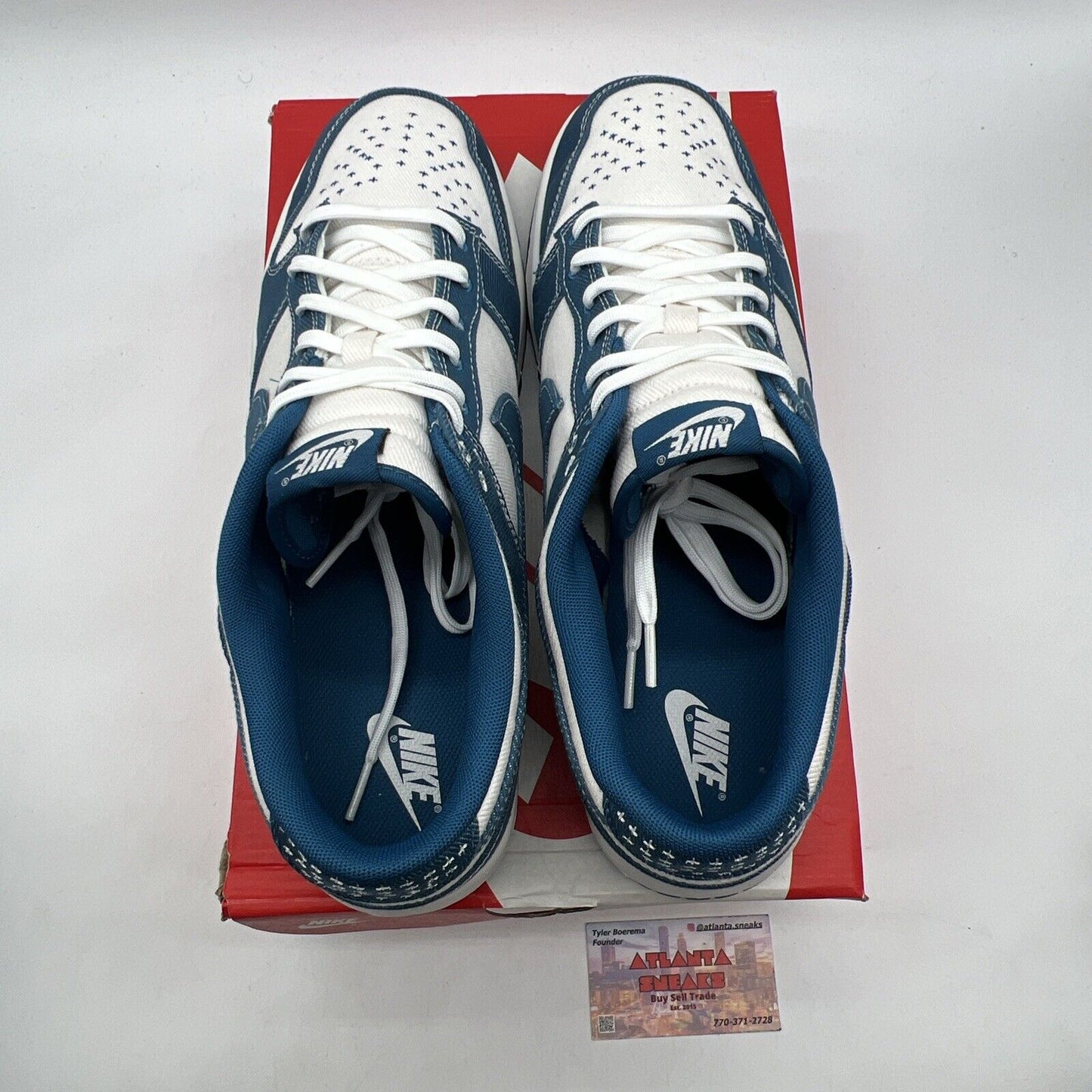 Size 14 - Nike Dunk Low SE Sashiko - Industrial Blue White (DV0834-101)