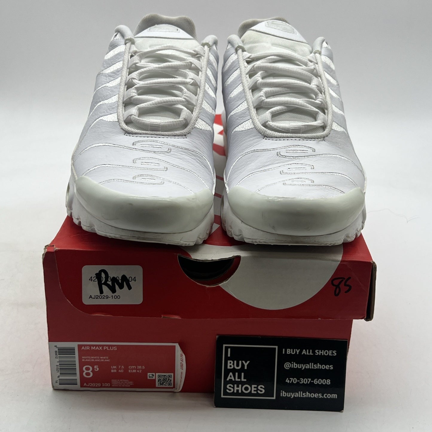 Size 8.5 - Nike Air Max Plus TN Triple White (AJ2029-100)