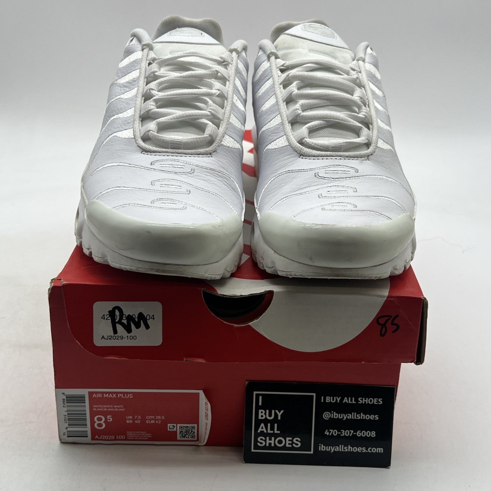 Size 8.5 - Nike Air Max Plus TN Triple White (AJ2029-100)
