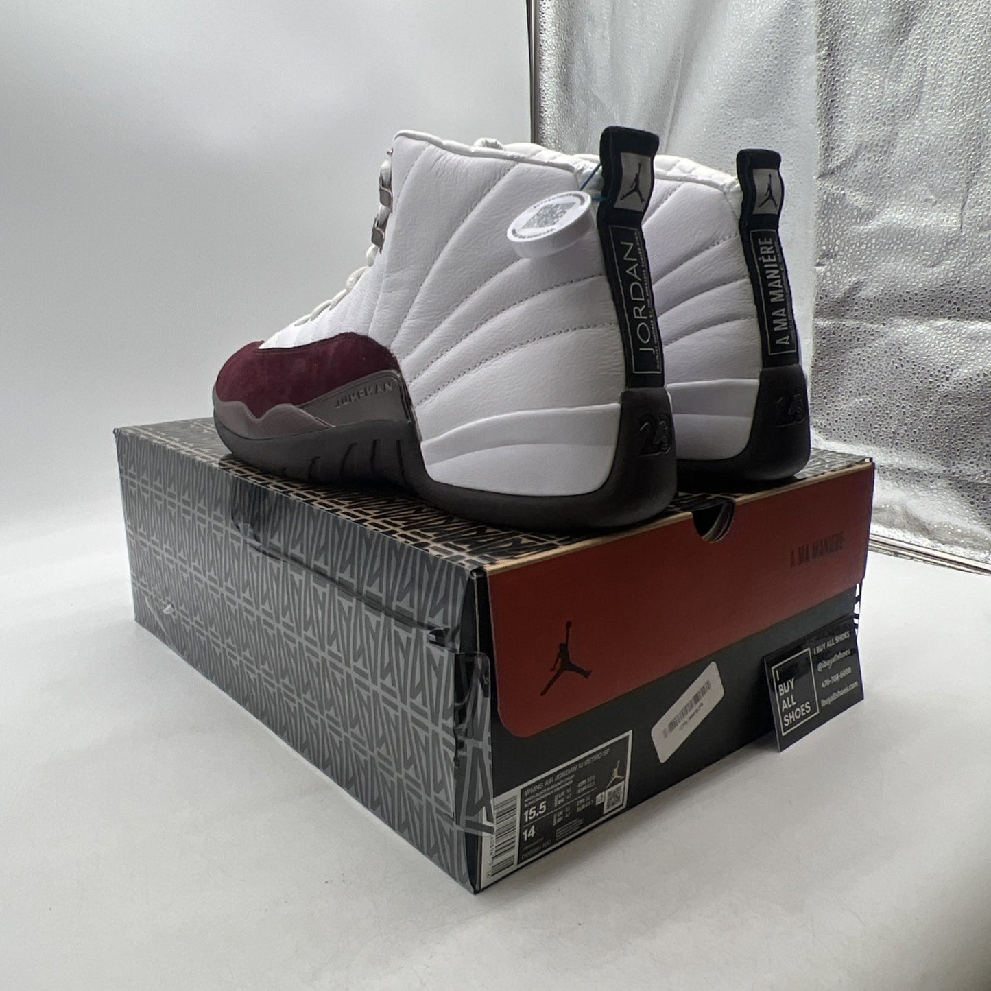 Size 15.5 - Air Jordan 12 Retro SP x A Ma Maniere Mid White W (DV6989-100)
