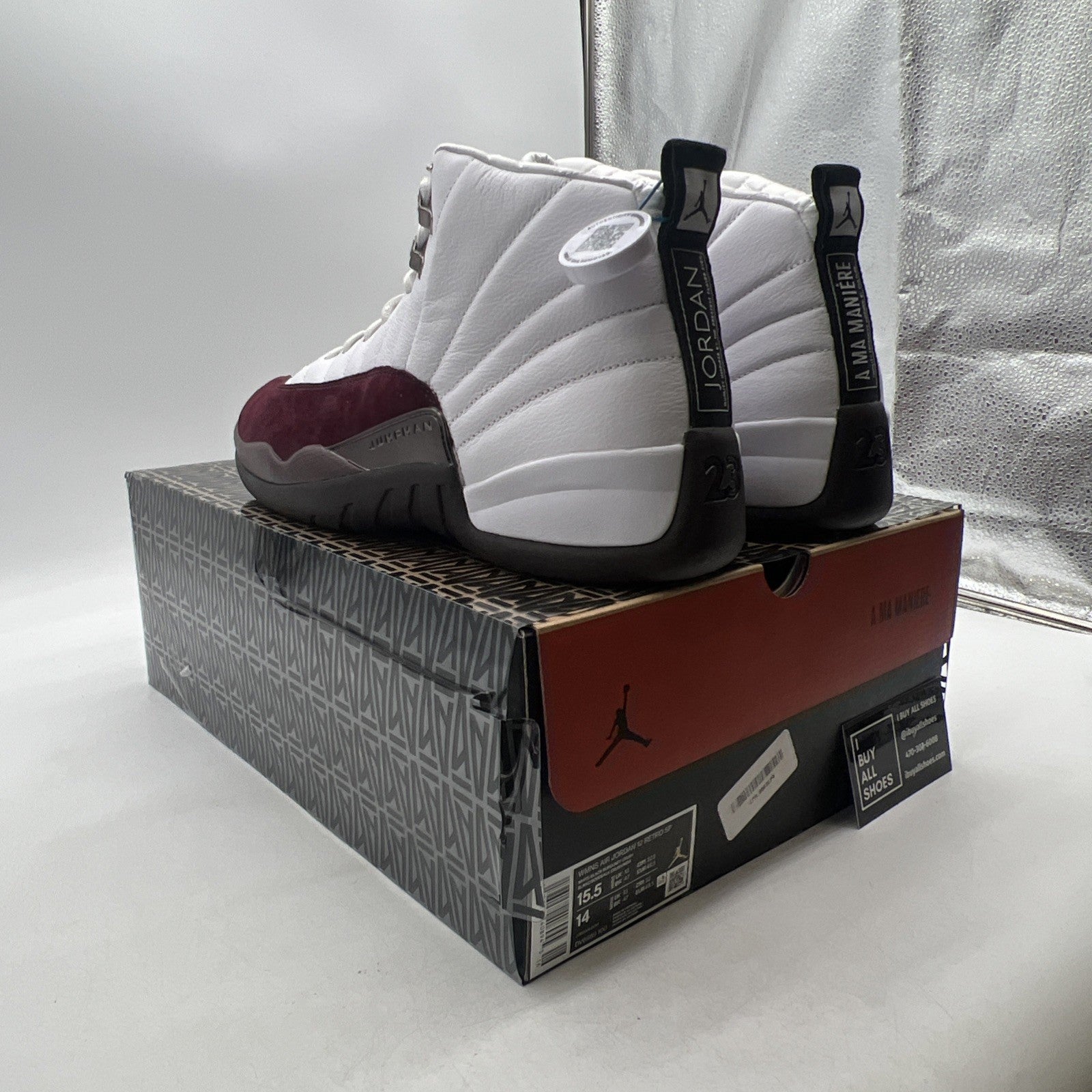 Size 15.5 - Air Jordan 12 Retro SP x A Ma Maniere Mid White W (DV6989-100)