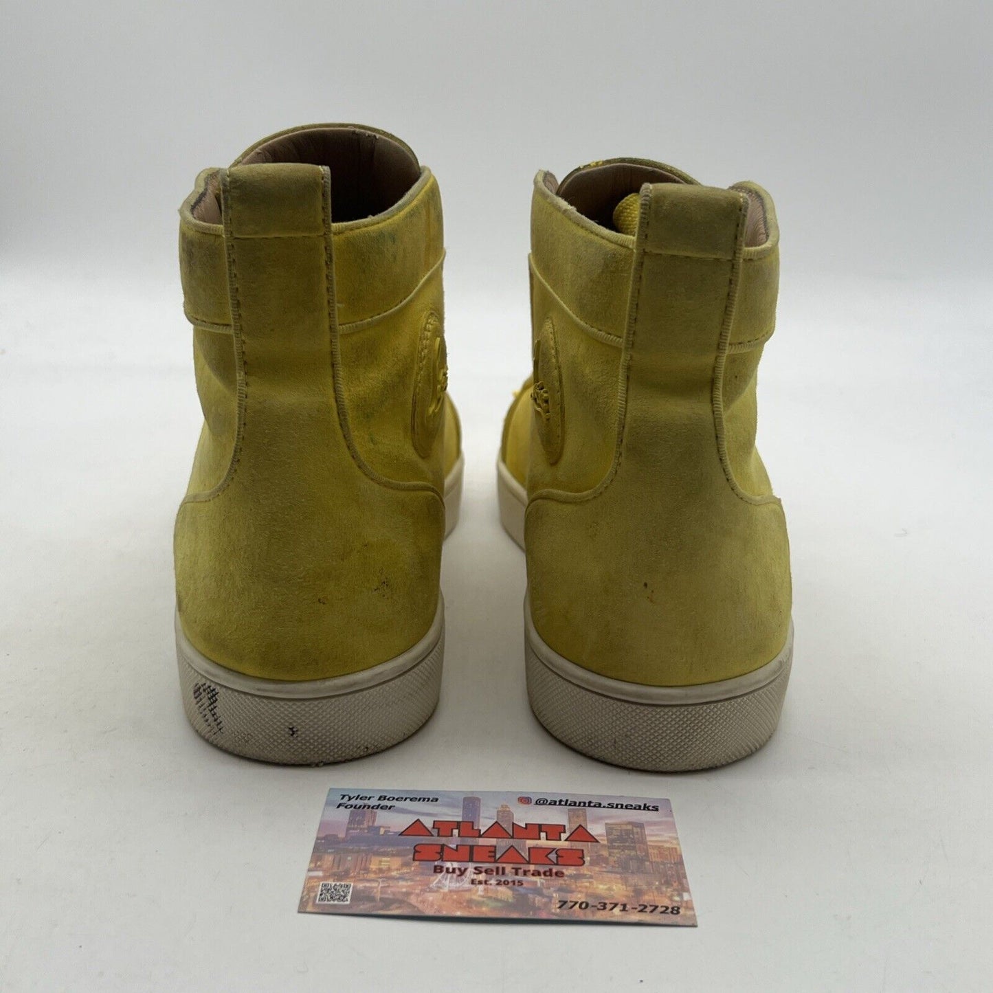 Size 10 - Christian Louboutin High Top Sneakers Studded Yellow