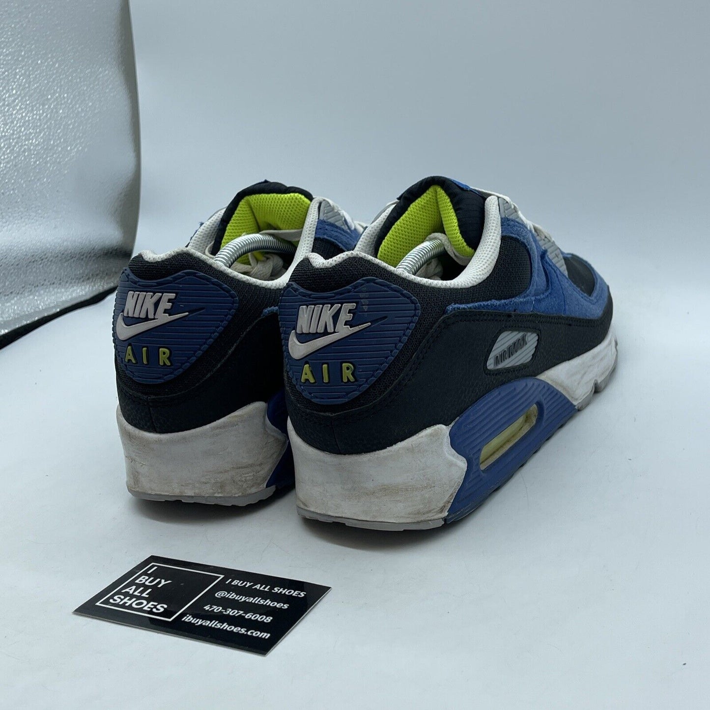 Size 12 - Nike Air Max 90 Atlantic Volt Blue Black Suede Leather (DM0029-001)