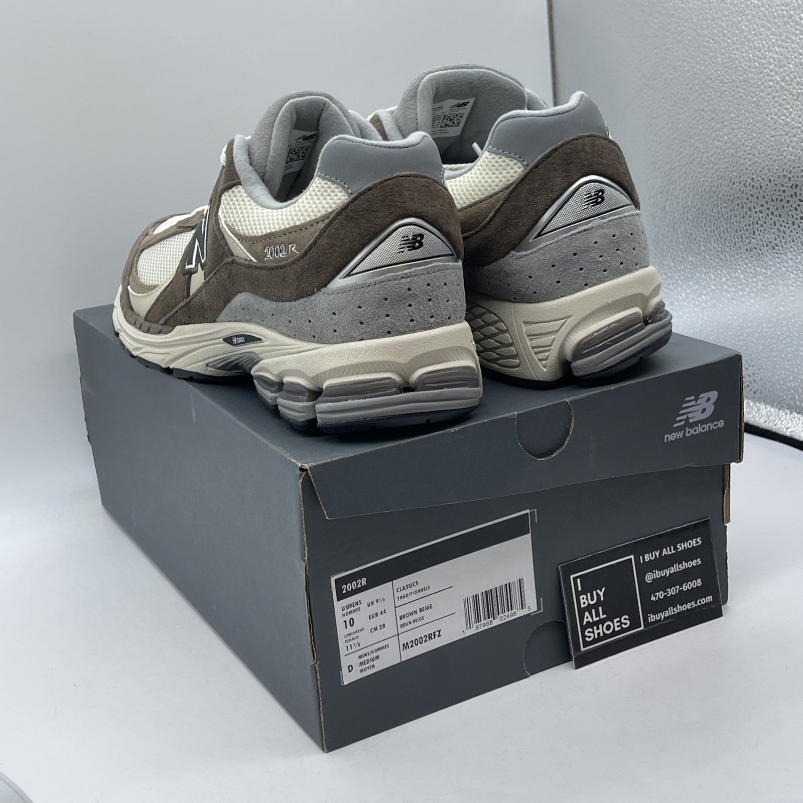 Size 10 - New Balance 2002R Emerging Brown Pack Grey Suede Leather  (M2002RFZ)