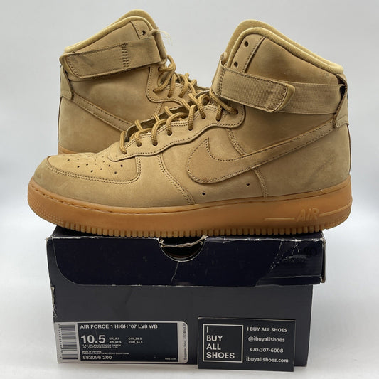 Size 10.5 - Nike Air Force 1 '07 LV8 WB High Flax Brown Suede (882096-200)