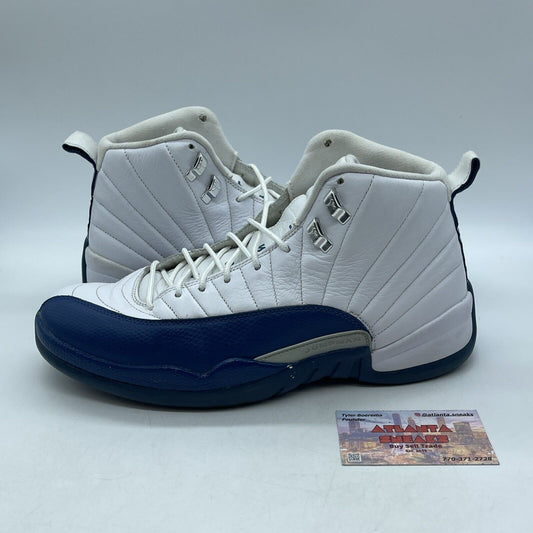 Size 11 - Jordan 12 Retro French Blue White Silver Red Leather (130690-113)