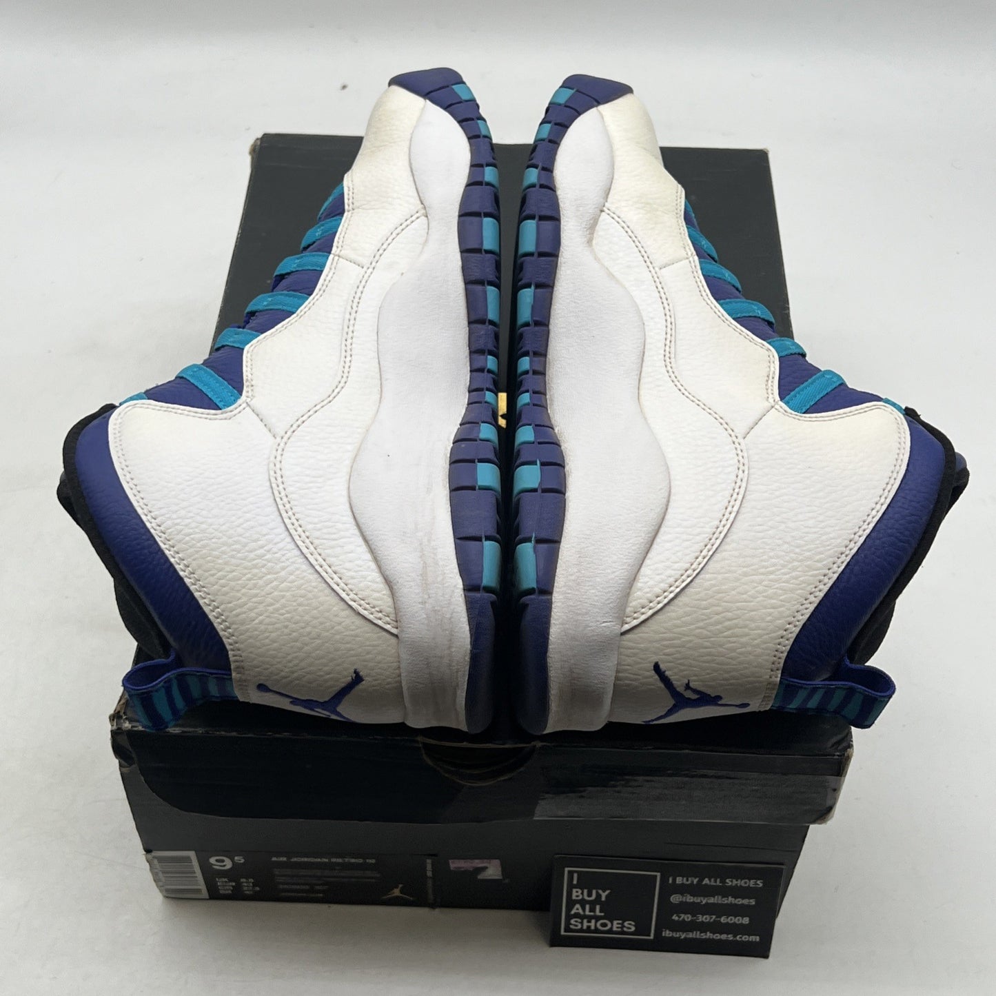 Size 9.5 - Air Jordan 10 Retro Charlotte Hornets (310805-107)