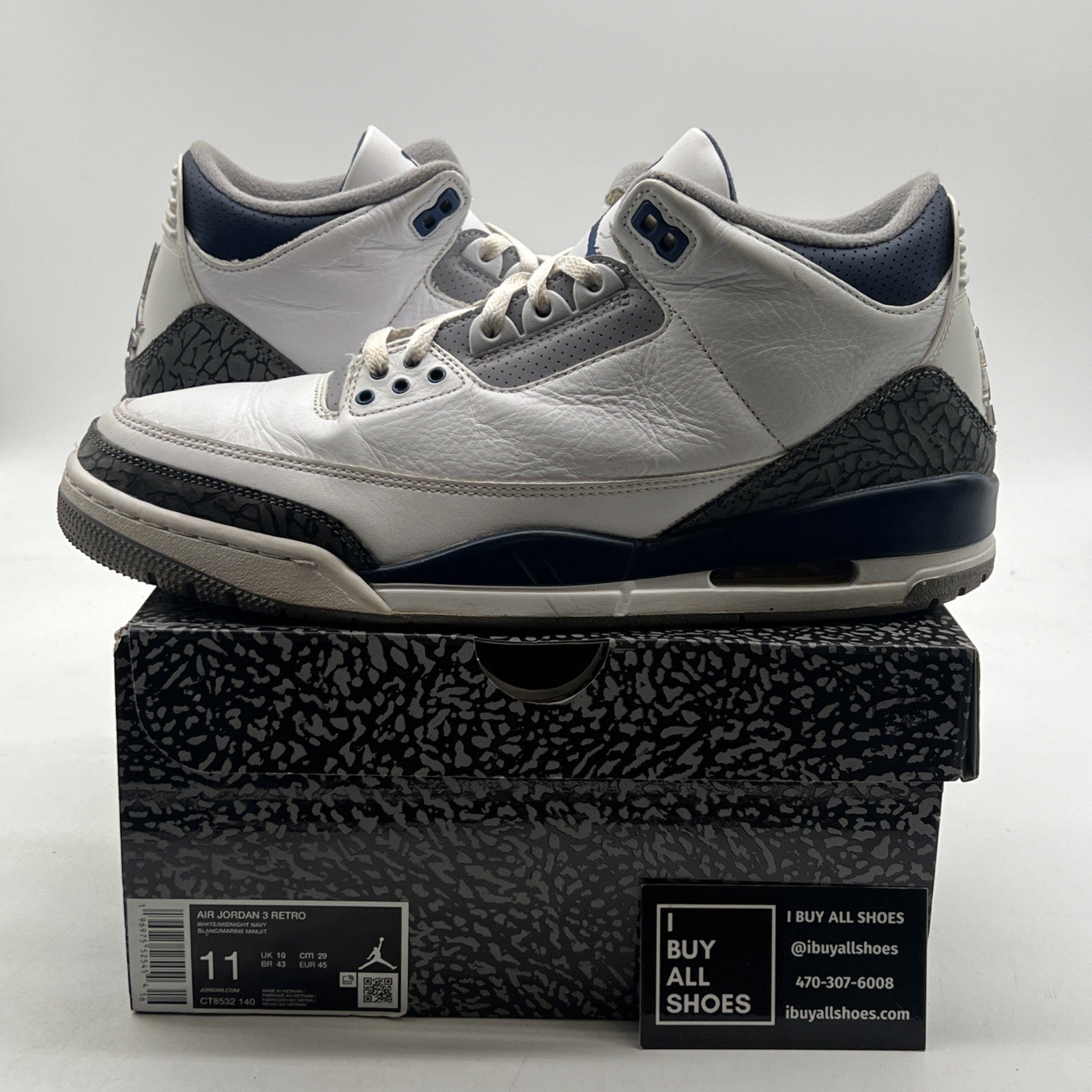 Size 11 - Air Jordan 3 Retro Midnight Navy (CT8532-140)