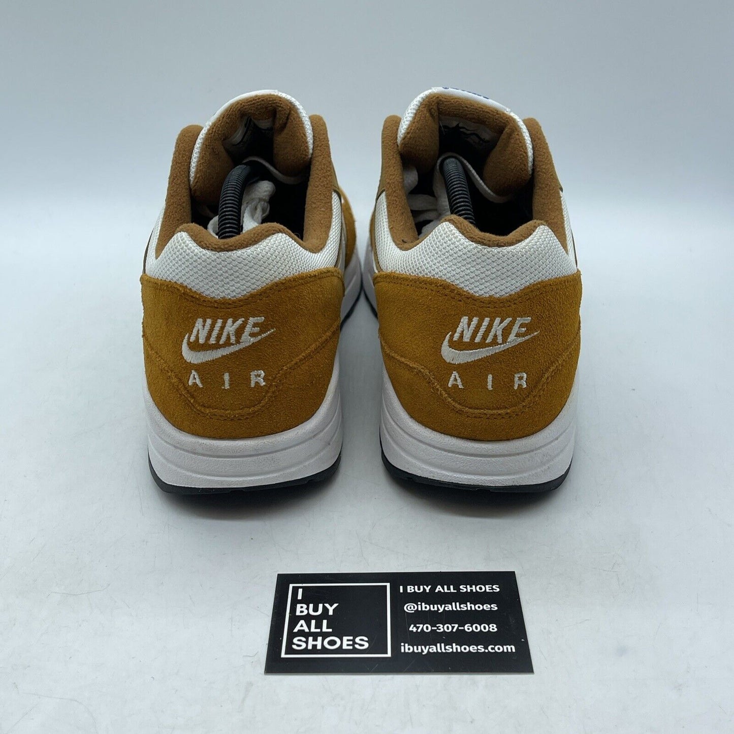 Size 12 - Nike Air Max 1 Premium Retro Curry Brown White Suede (908366-700)