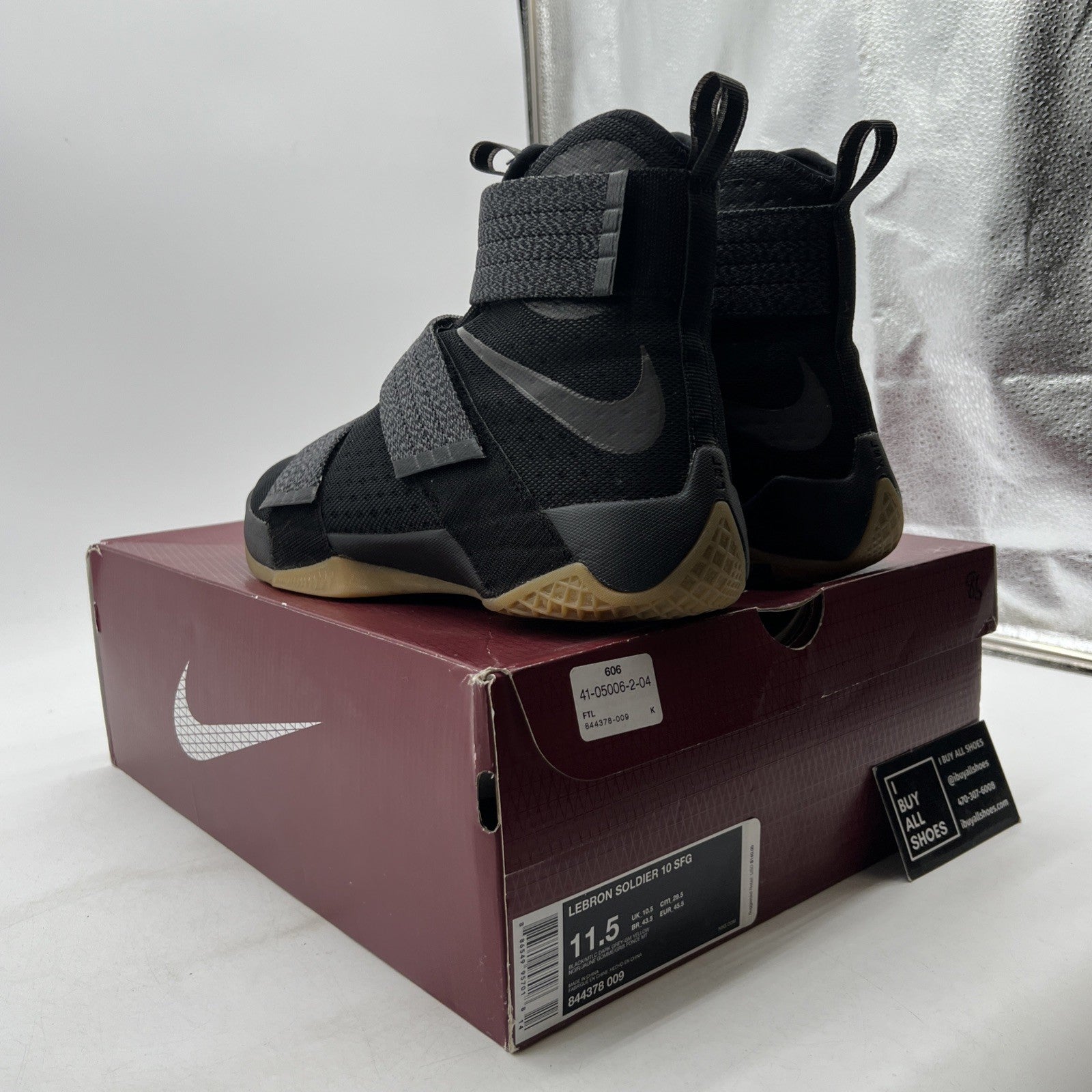 Size 11.5 - Nike LeBron Soldier 10 SFG Black Gum (844378-009)