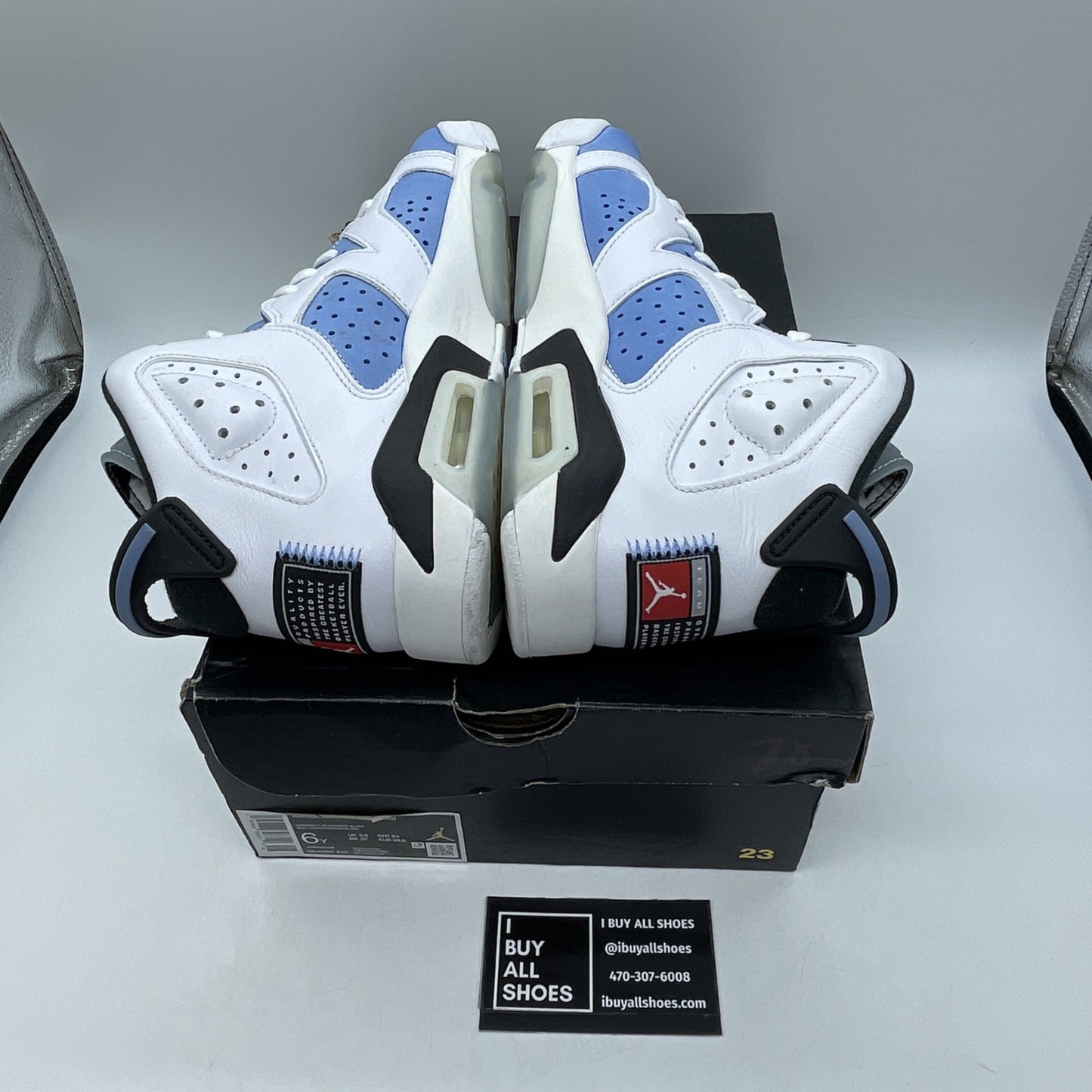 Size 6Y - Air Jordan 6 Retro Mid UNC Home Blue White Suede Leather (384665-410)